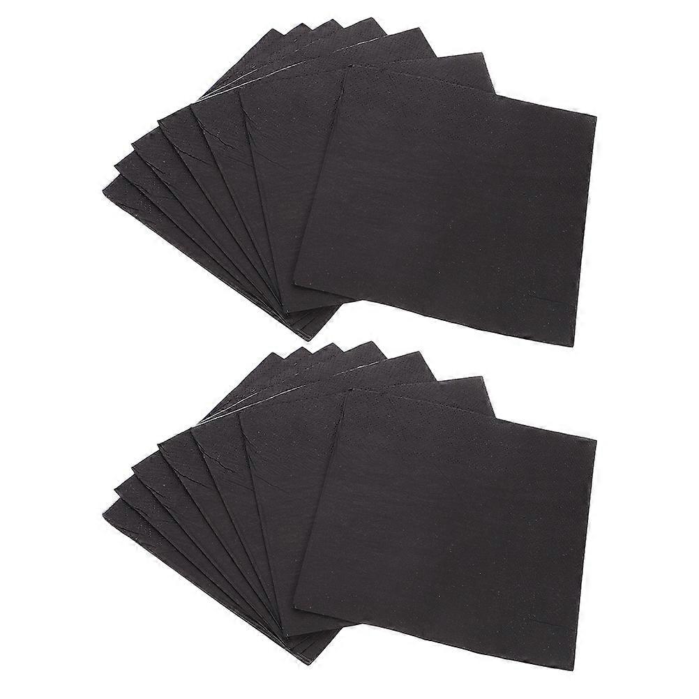 Black Paper Napkins Dining Accessories For Restaurant 60Pcs