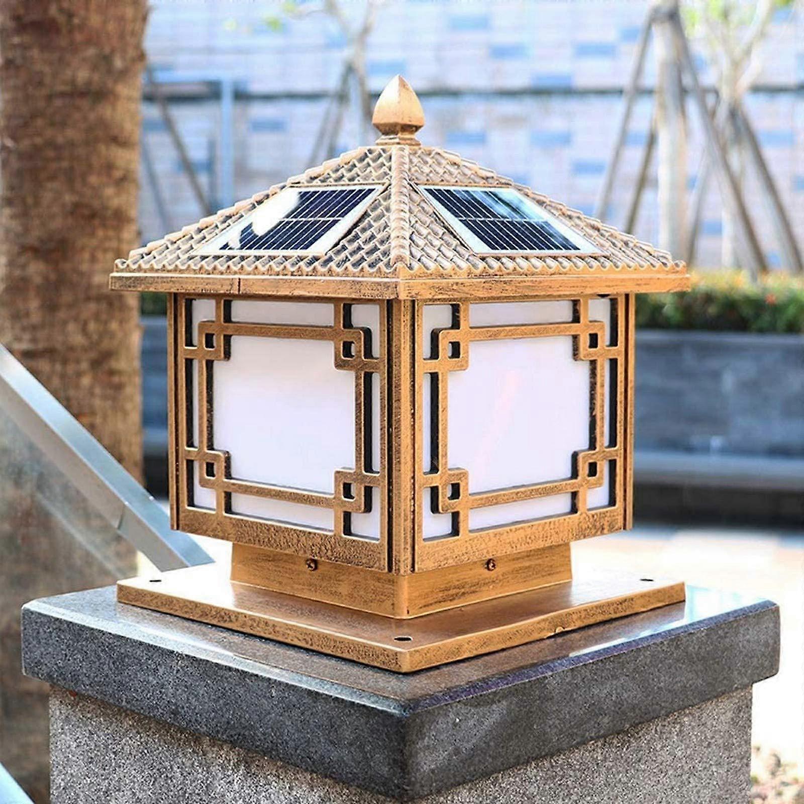 Garden post light in Chinese style, solar energy post lamp, solar panel