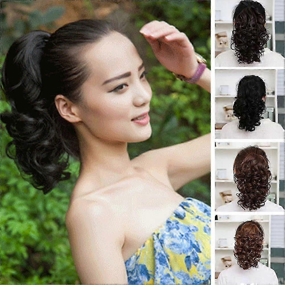 الشعر المستعار مجعد ذيل الحصان مخلب كليب أزياء شعر مستعار رقيق سميك متعدد الألوان