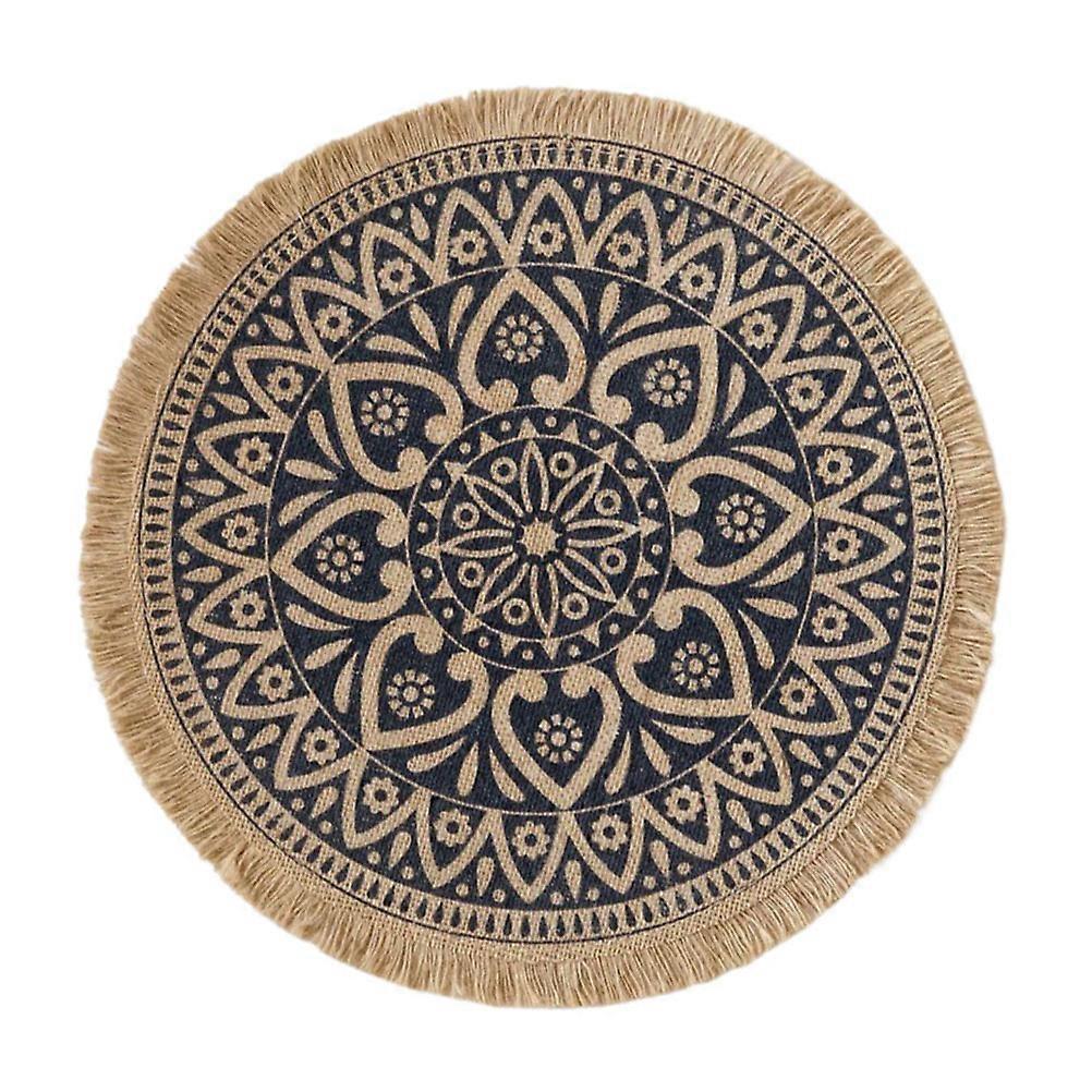 Dining Table Decor Cup Mat Stylish Weaving Linen Cloth Festive Party Atmosphere 1Pc