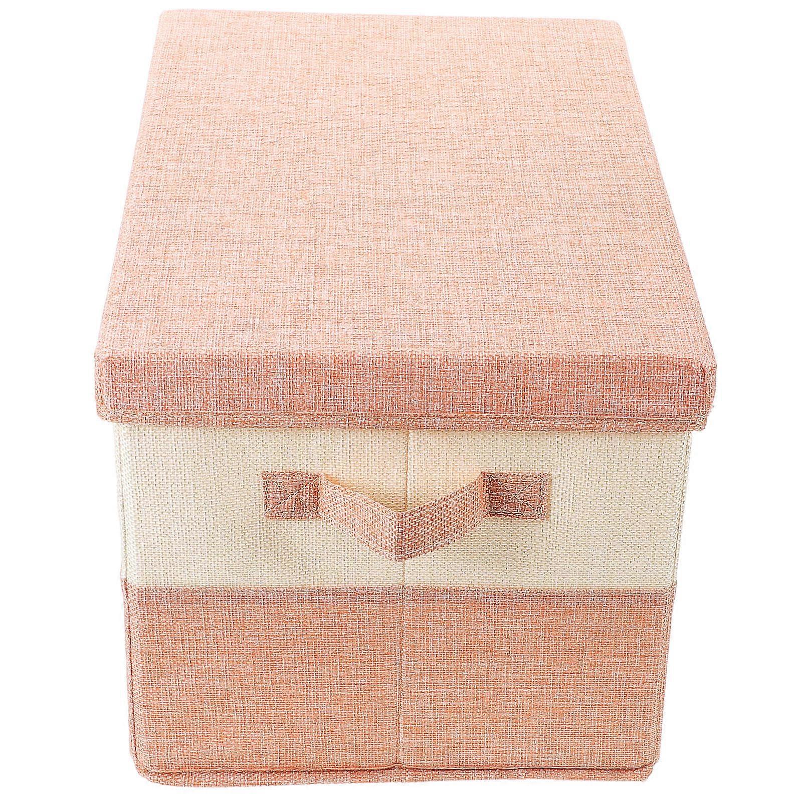 Masteelf Foldable Cotton and Linen Clothing Case with Handles for Sundries Storage