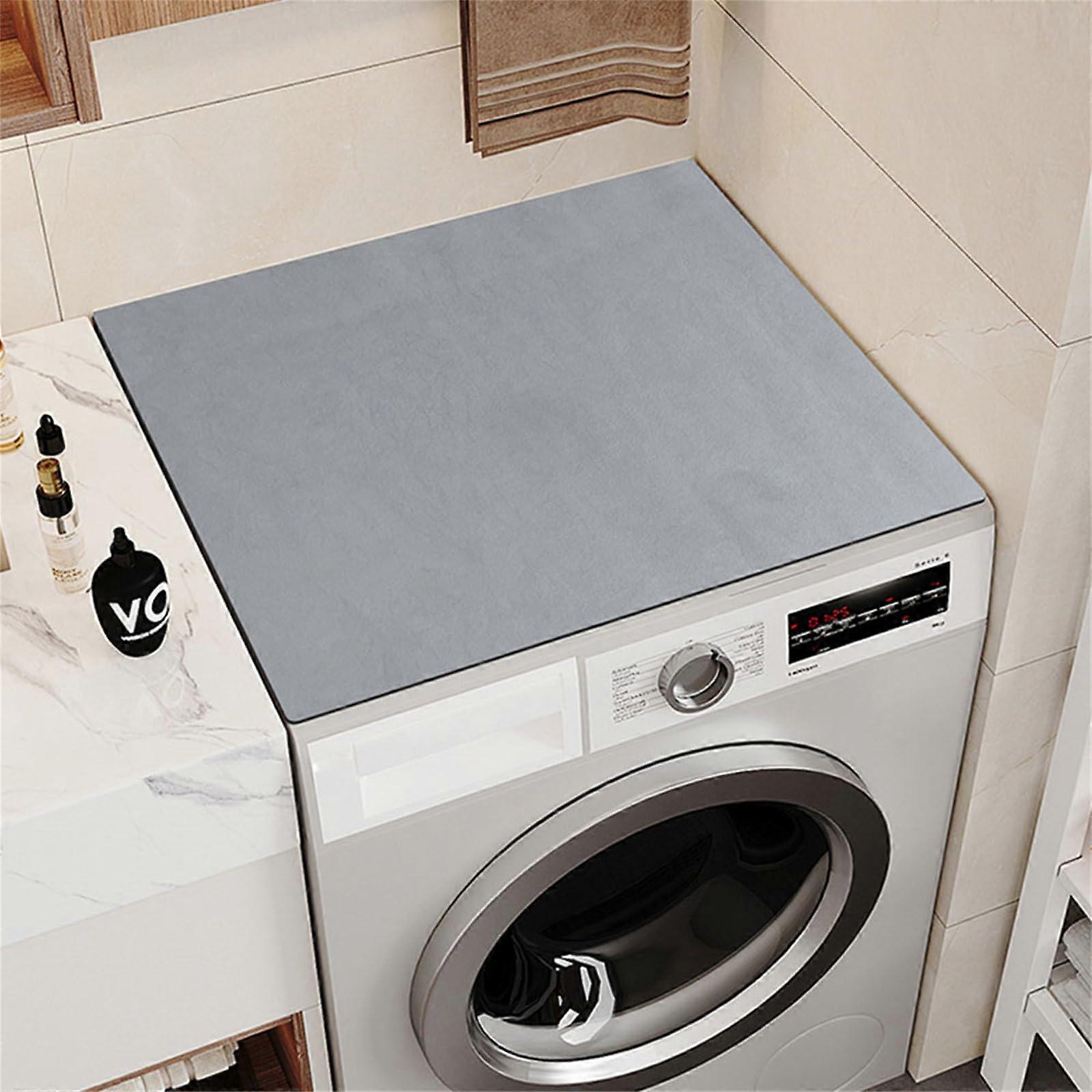 Washing Machine Pad Light Grey 60x90 cm, Non-Slip Absorbent Mat, Quick-Drying Dust Protection for Laundry Room and Kitchen