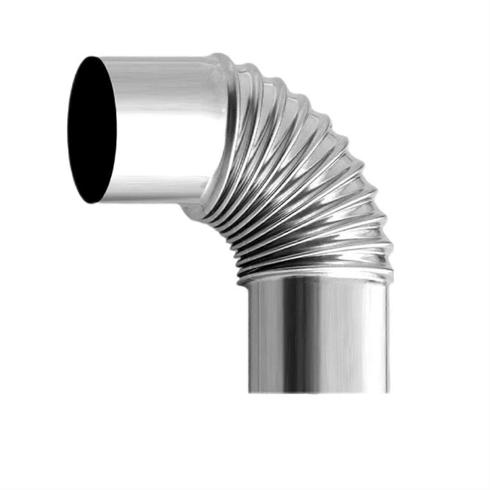 70mm Oven Pipe Elbow Fitting 90 Degree Ventilation Liner Flue Extension Pipe for Chimney Systems