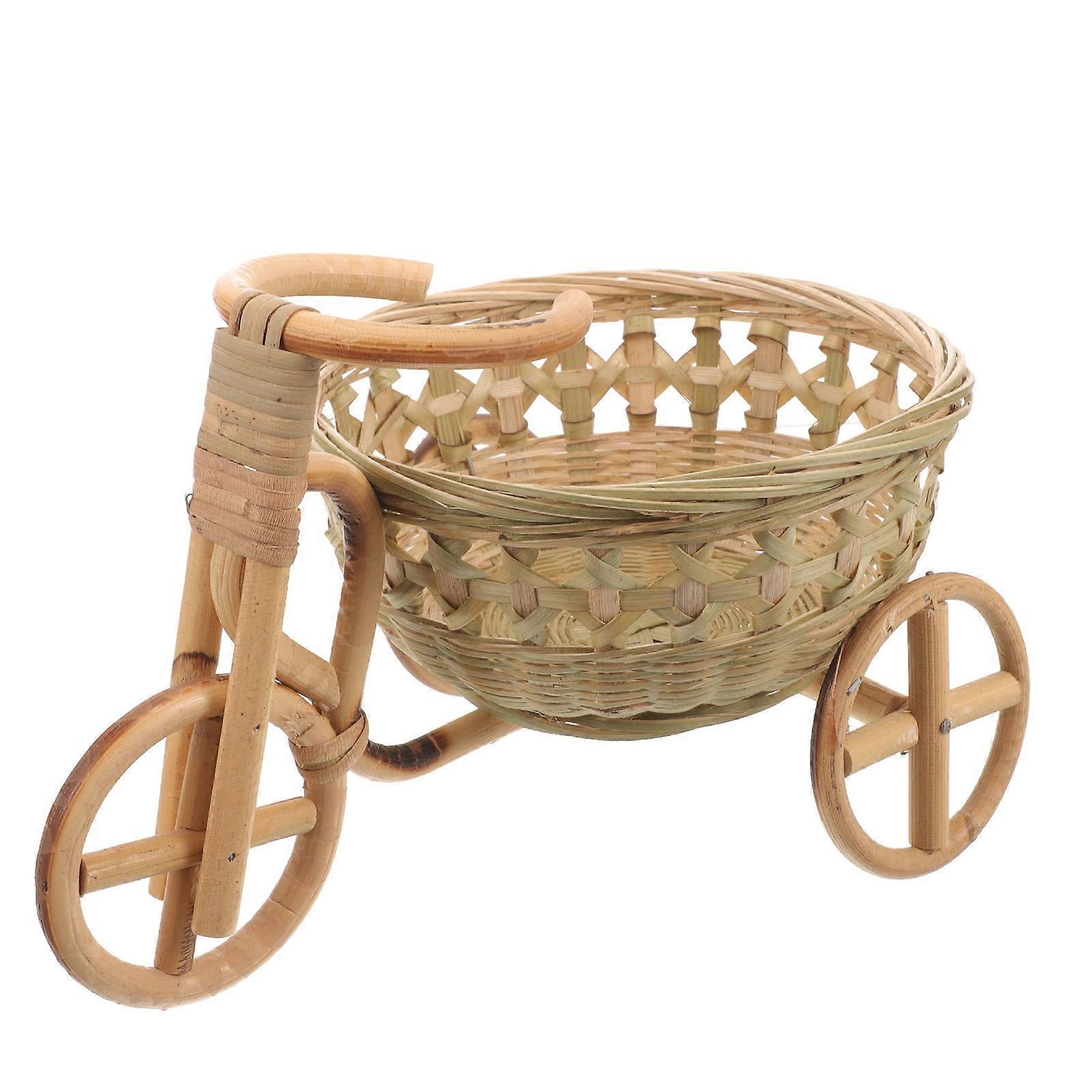 Szőtt dekoratív kosár gyümölcskosár kézzel szőtt lakástulajdonosok kecses design világosbarna 23,00X15,00X15,00CM Tárolás 1db