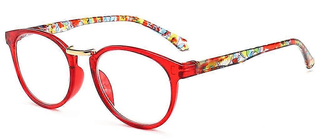 Stylish Metal Reading Glasses with Spring Hinges for Men and Women, +2.0 Magnification, Pink Color, Comfortable Fit