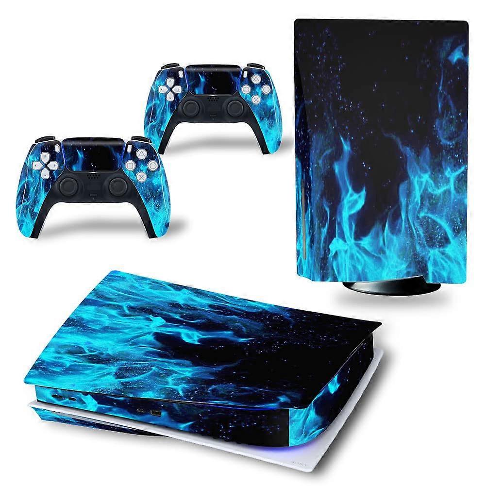 Blue Flame Skin Sticker for PlayStation 5 Console and Controller