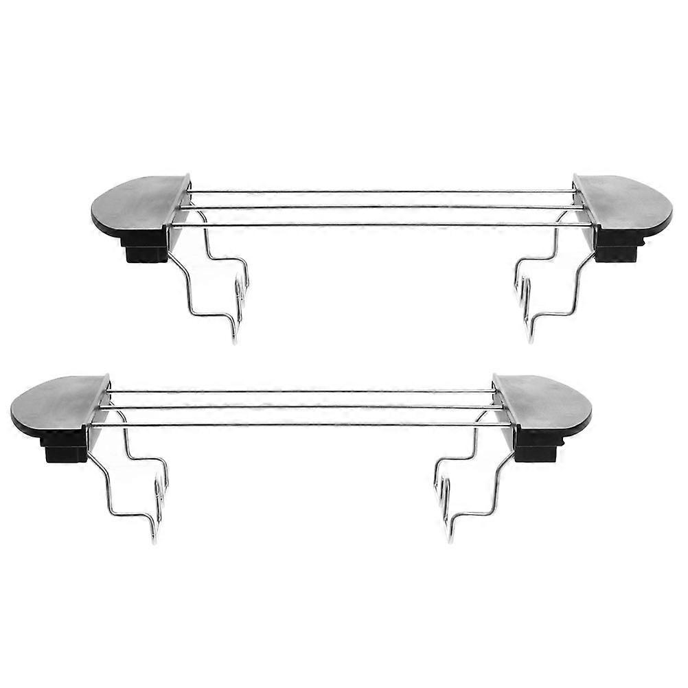 Stainless Steel Toast Warming Rack 2pcs Set Easy Clean Roasting Rack for Toaster Machine Bread Toasting Kitchen Supplies