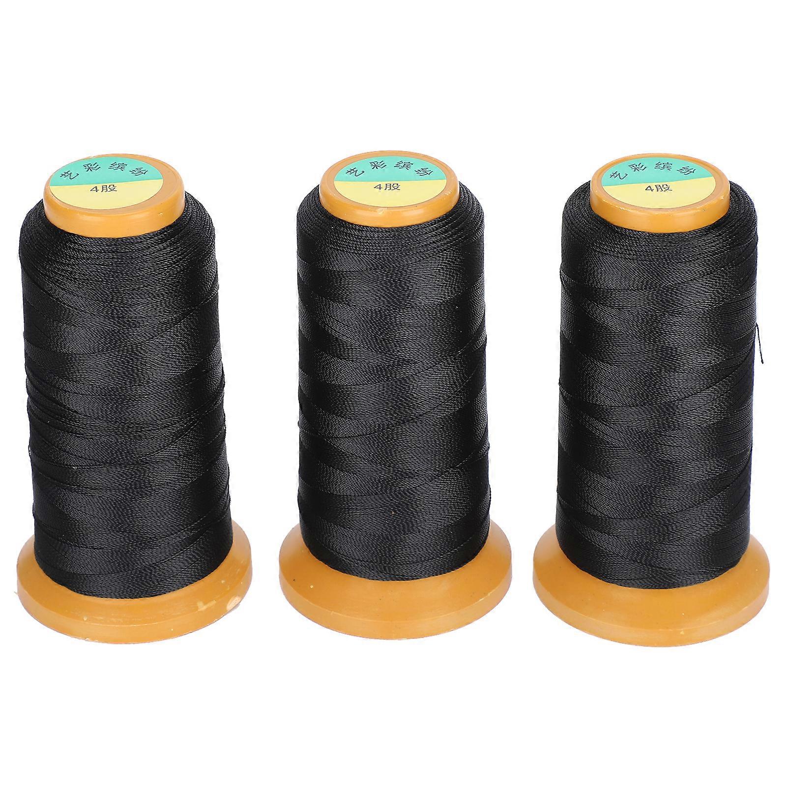 3 Rolls 4 Strands Jewelry Craft Thread Polyester Beadworking Cord Weaving Thread for Bracelet