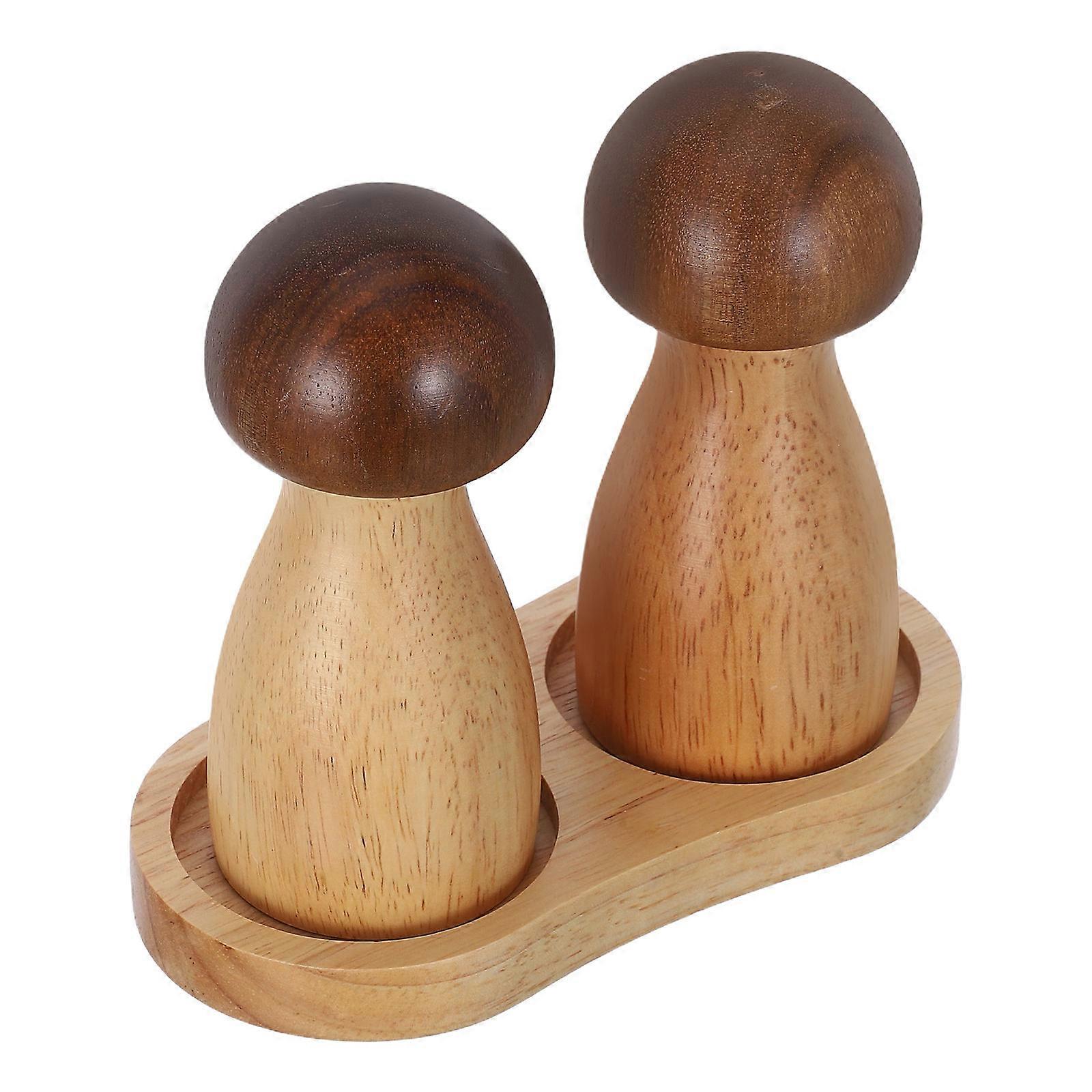Mini Pepper Mill Wooden Mushroom Shaped Simple Design For Daily Cooking 15.00X13.00X8.00CM 1Set