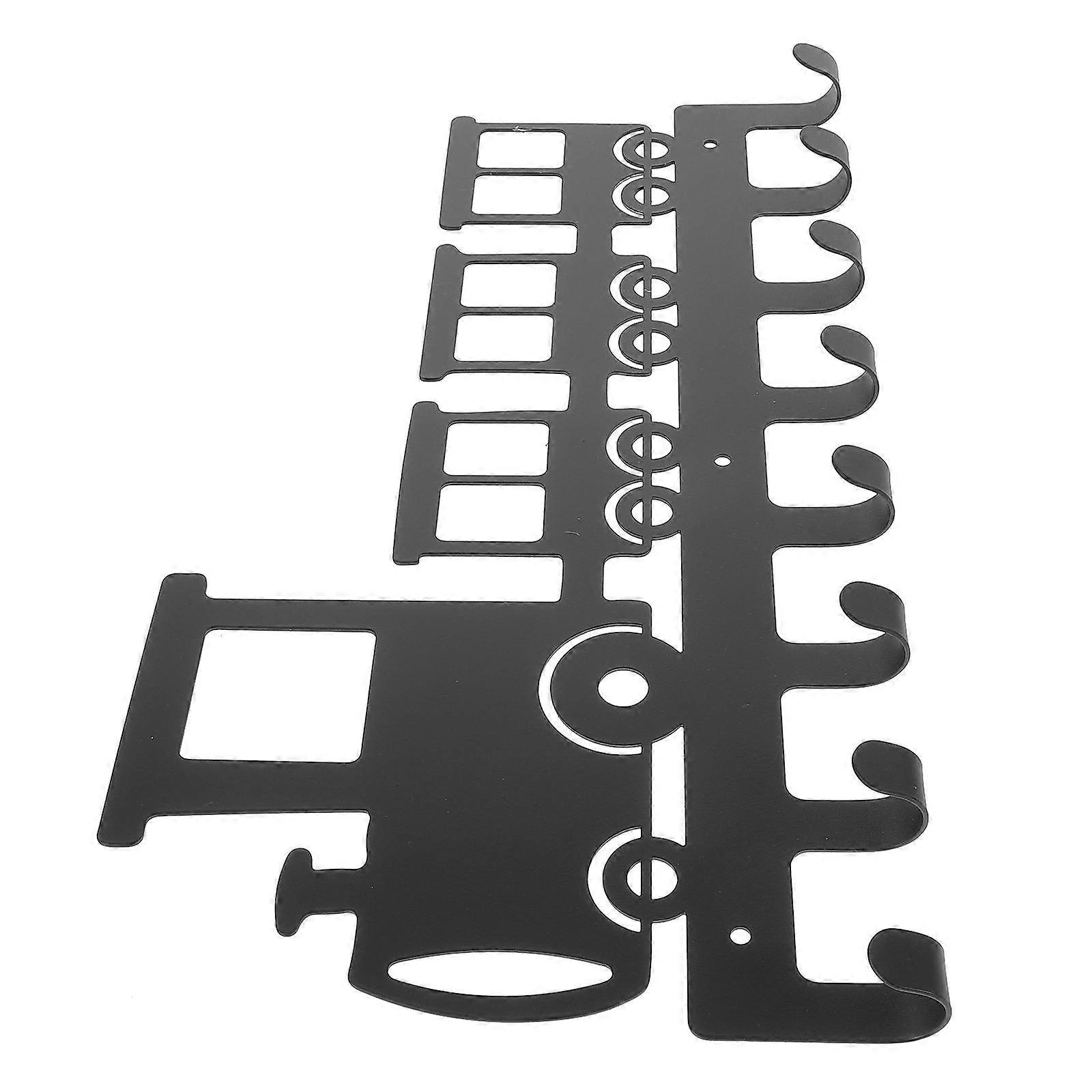 Train Shape Wall Mounted Rack 8 Hooks Heavy Duty Iron Coat Hanger for Clothes Hats and Keys