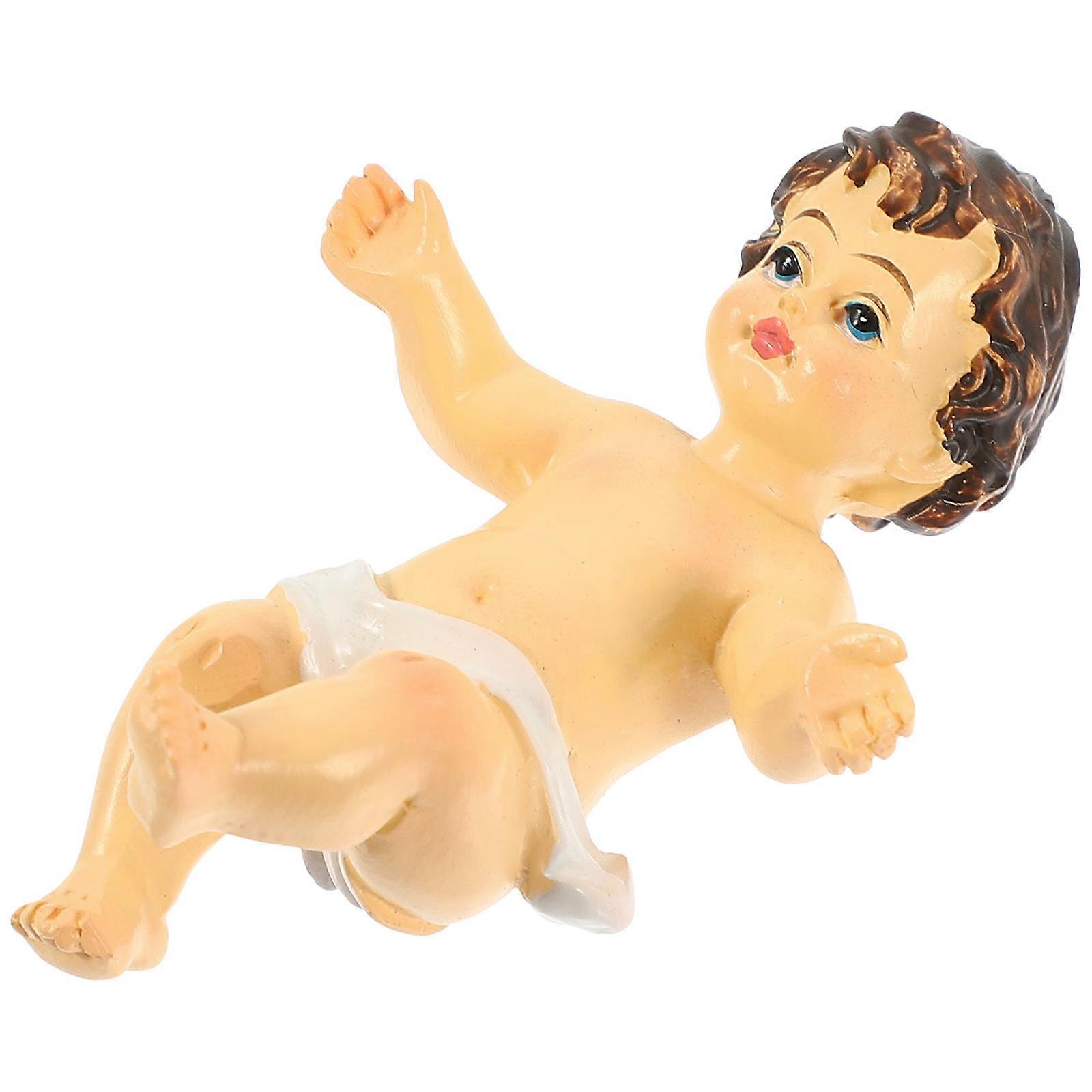 Baby Jesus Figurine Decorative Resin Statue for Desktop Decoration Multi Color 3 5 Inches
