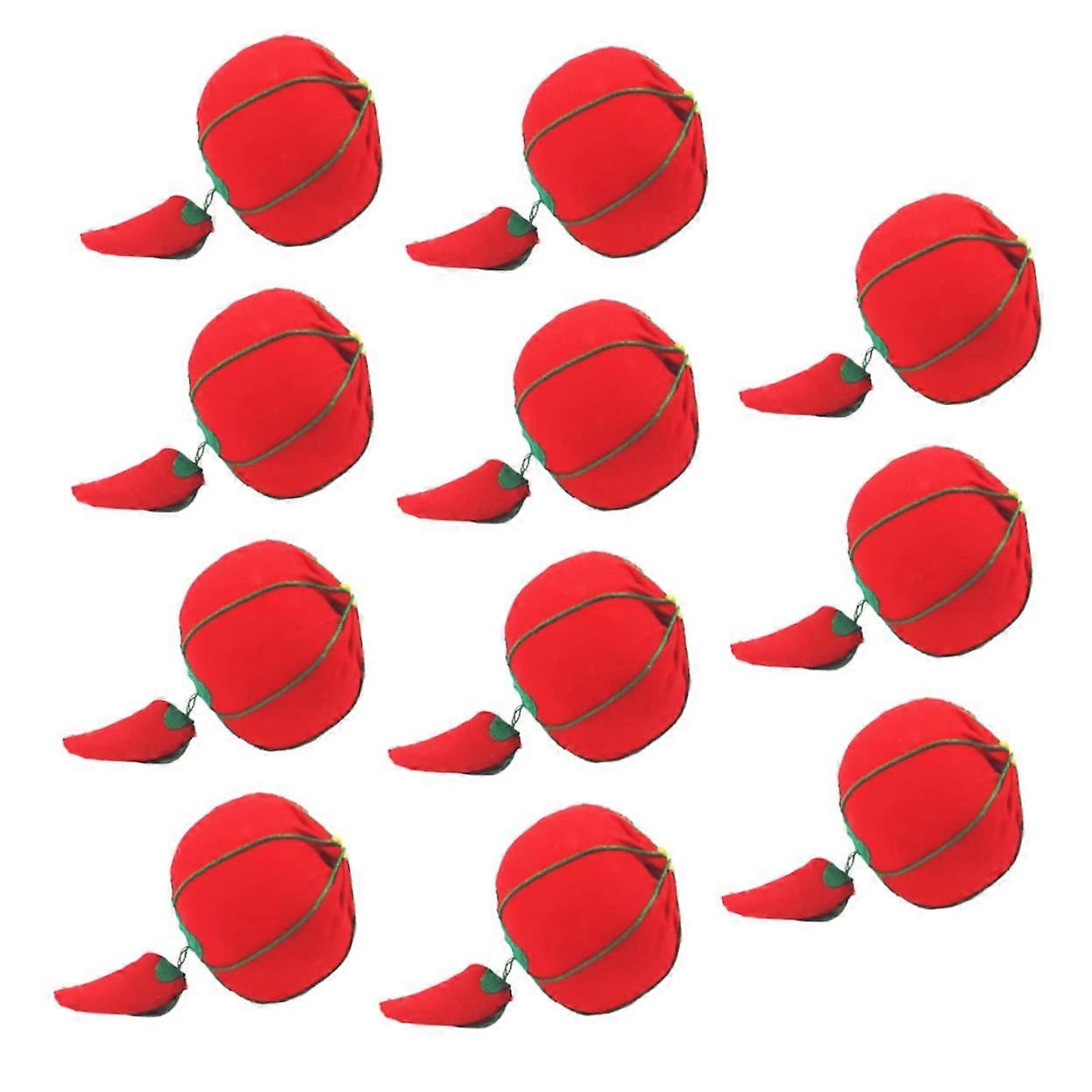 Tomato Shaped Pin Cushion Set of 10 for DIY Sewing Needle Storage for Beginners and Crafters