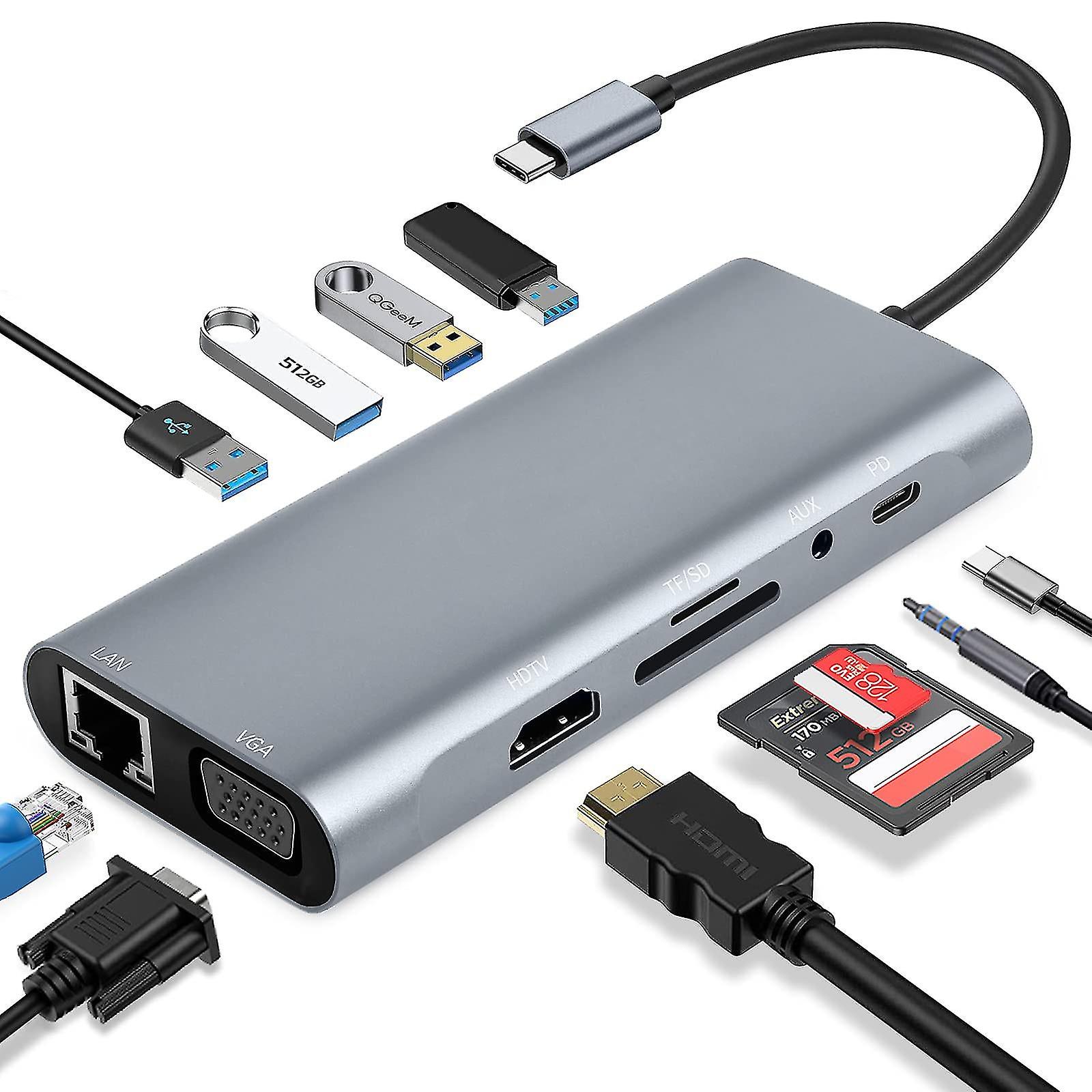 Usb C Hub 11 In 1 Usb C Docking Station Multiport Adapter
