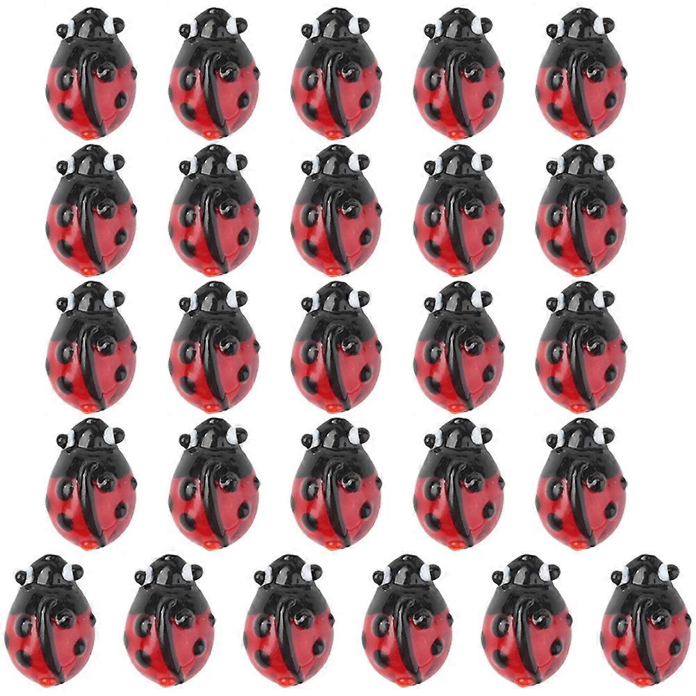 50pcs Ladybug DIY Beads for Jewelry Making and Decorative Crafts – Smooth Surface Creative Beads for Festivals, Handwork, and Art Projects