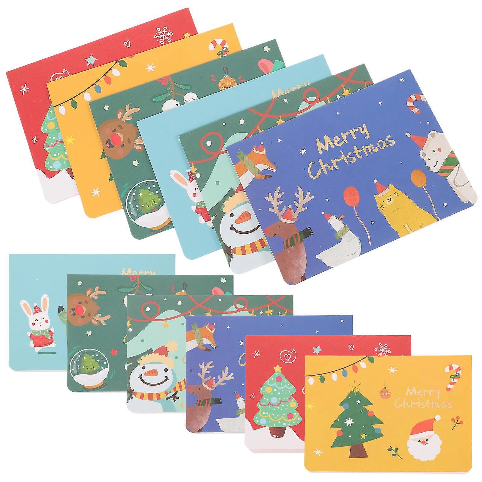 Assorted Holiday Cards Rectangular Shape Fun Warning For Kids And Guests 12Pcs