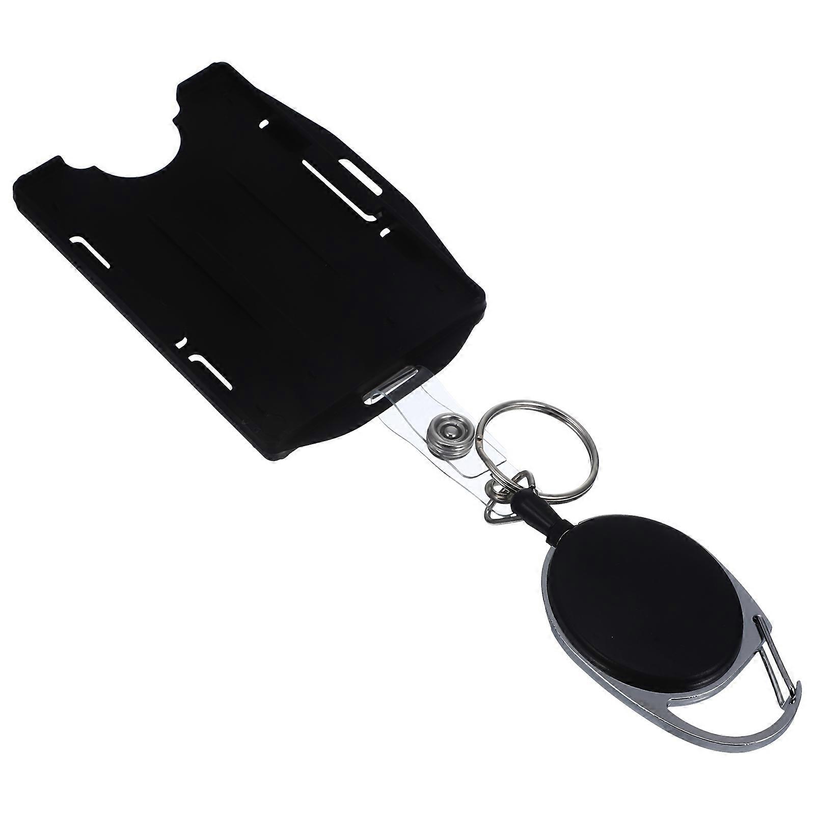 Zinc Alloy Retractable ID Badge Holder – Vertical & Horizontal Design for Nurse, School, and Name Badges – Card Sleeve for ID Cards