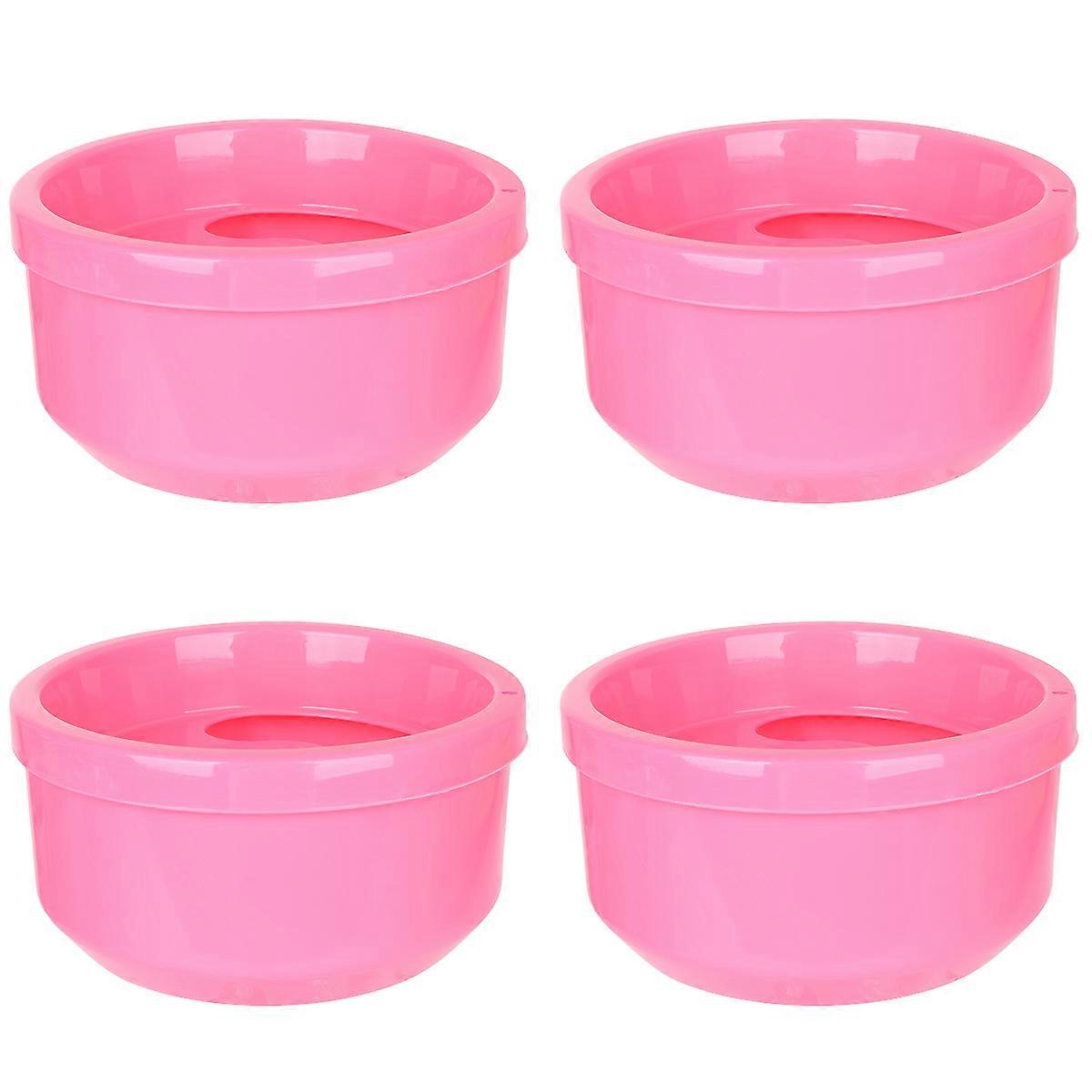 Pink Plastic Manicure Bowls for Home Use Nail Soaker Bowls for DIY Manicure Set 4 Pieces