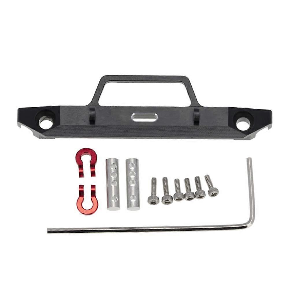 Front Bumper Set Black Aluminum With Shackles Compatible With Axial SCX24 90081