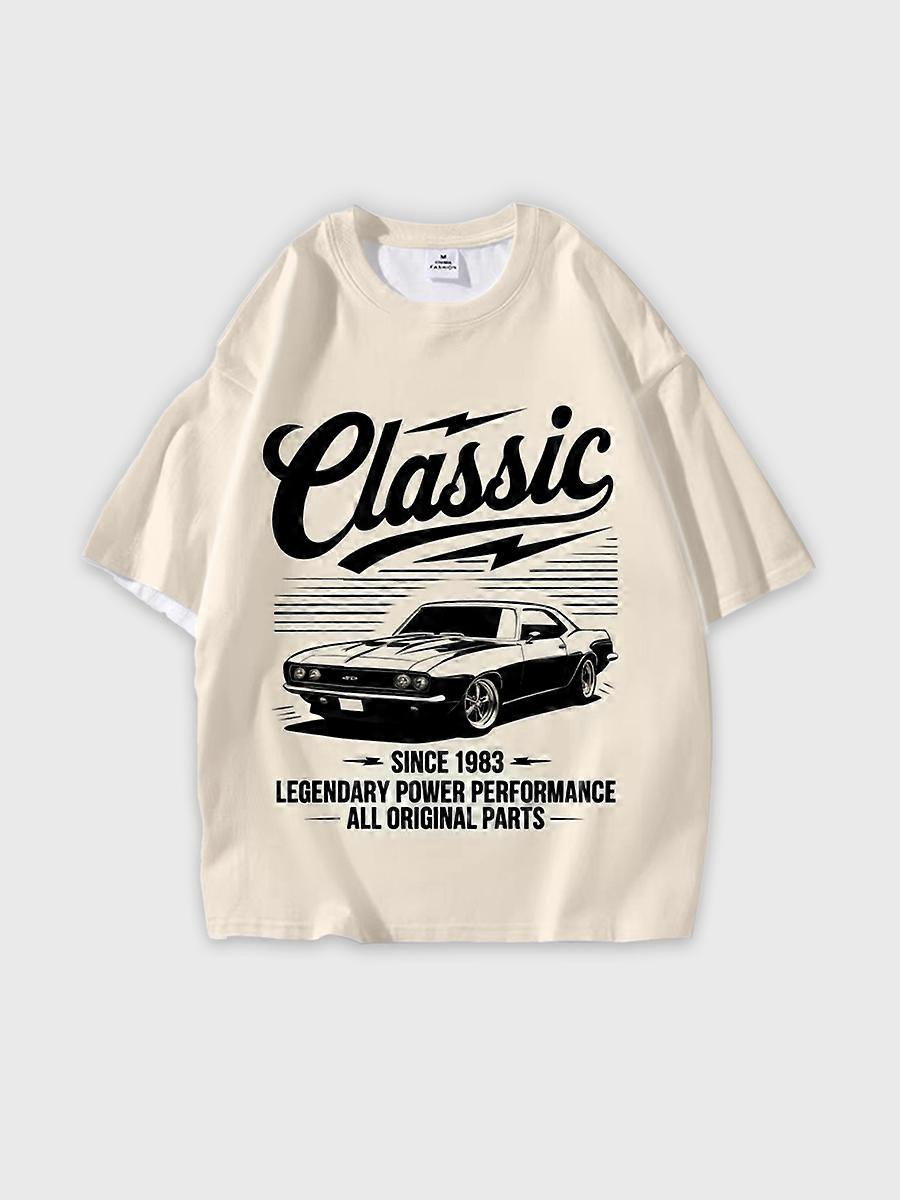 T-shirt round neck Pattern loose short sleeve N225