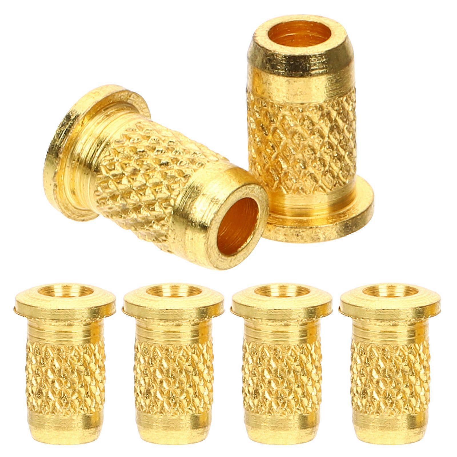 Guitar Bridge Buckle Guitar String Mounting Ferrules Electroplated Surface 0.7x0.6cm 6Pcs
