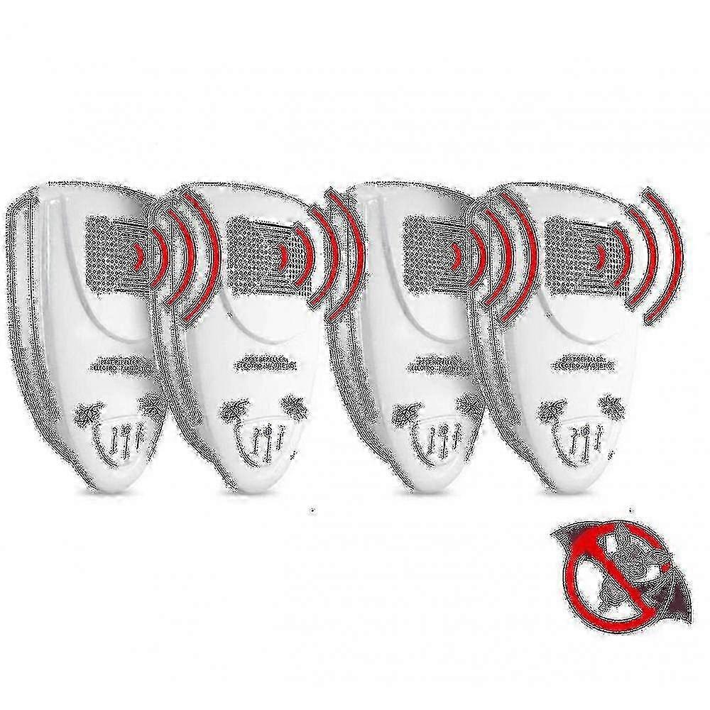 Ultrasonic Bat Repellent Device Pack of 4 - Effective Pest Control Solution to Deter Bats SafelyUK PLUGBLACK SZRH A-W