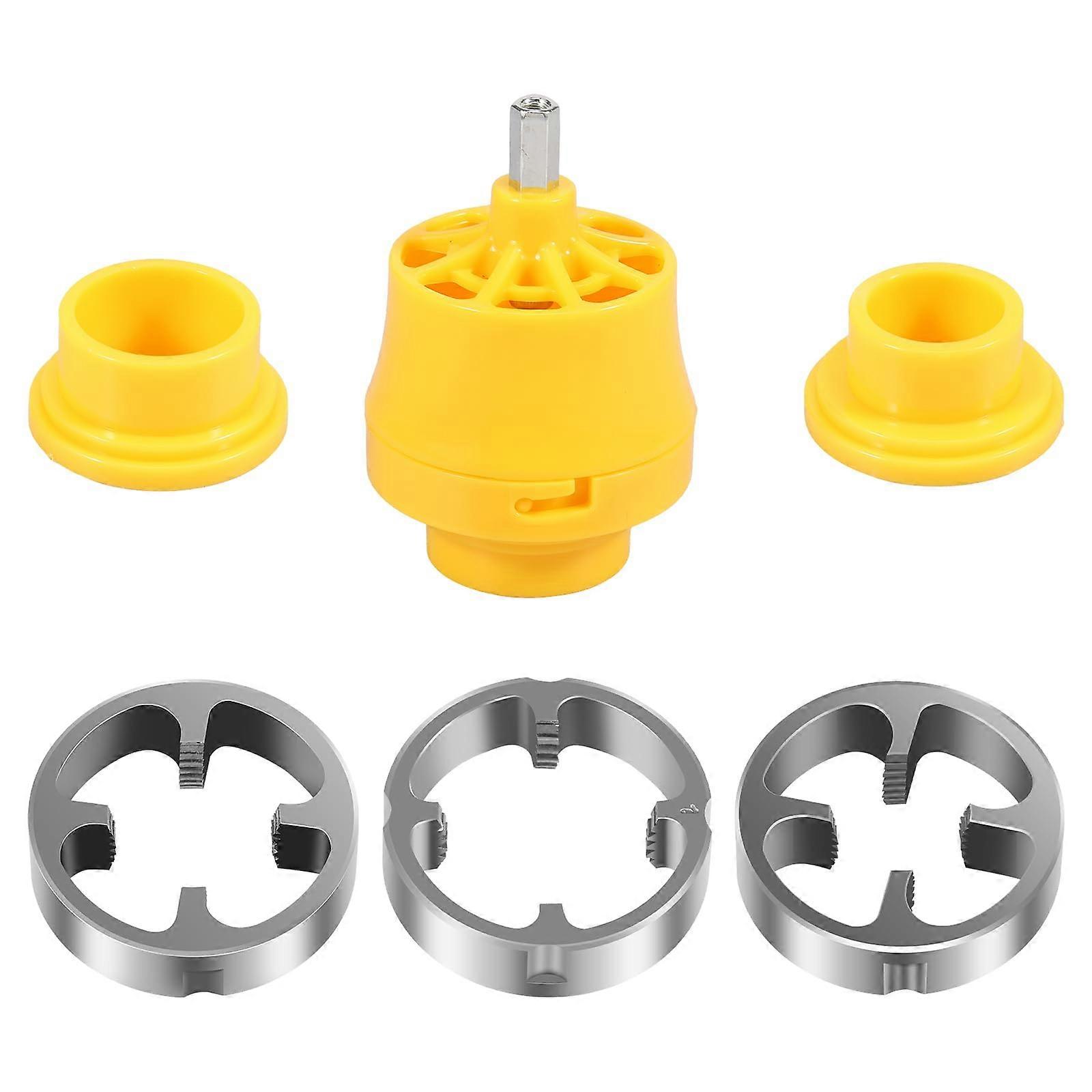 PVC Thread Maker Tool Kit for Electric Drill - 6/12pcs Pipe Threader with 1/2 Inch, 3/4 Inch, 1 Inch Reusable Boots