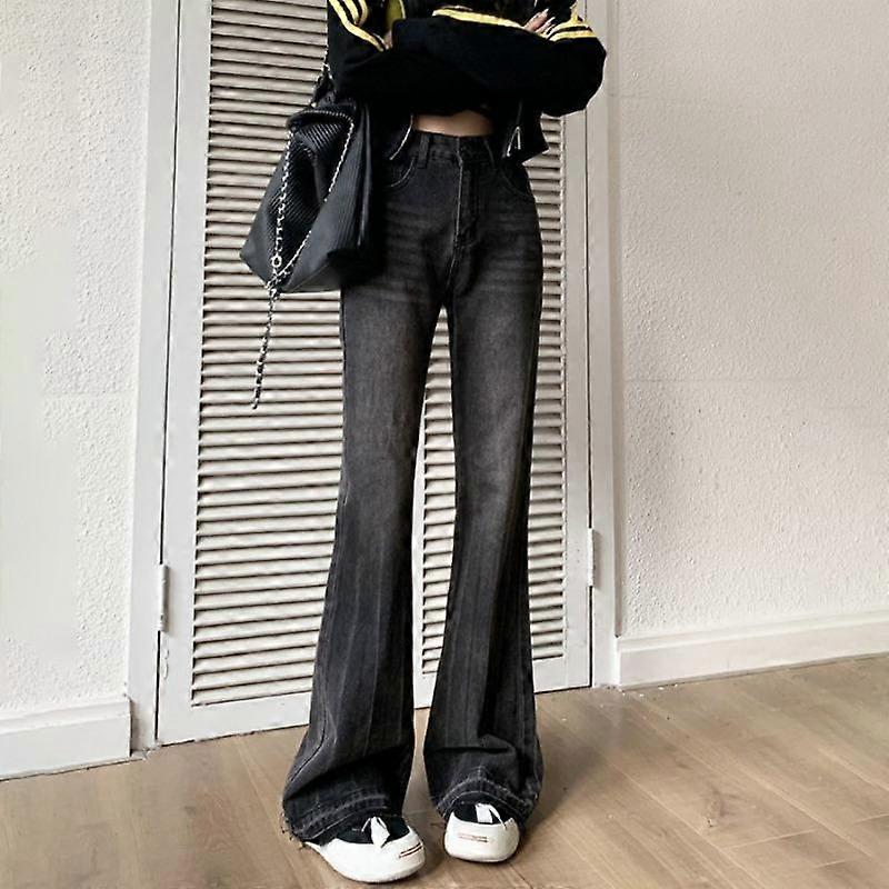 Women's Pants Spring and Autumn New Micro-large Jeans Small People Loose Not Stick Leg Flare Trousers