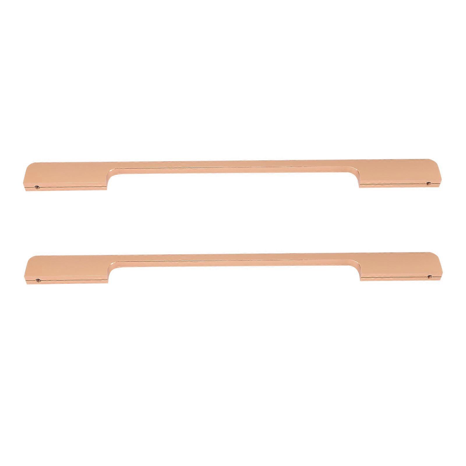 Golden Drawer Pull Handles Wardrobe Doors Simple Design Durable 30.8x2.5cm 2Pcs
