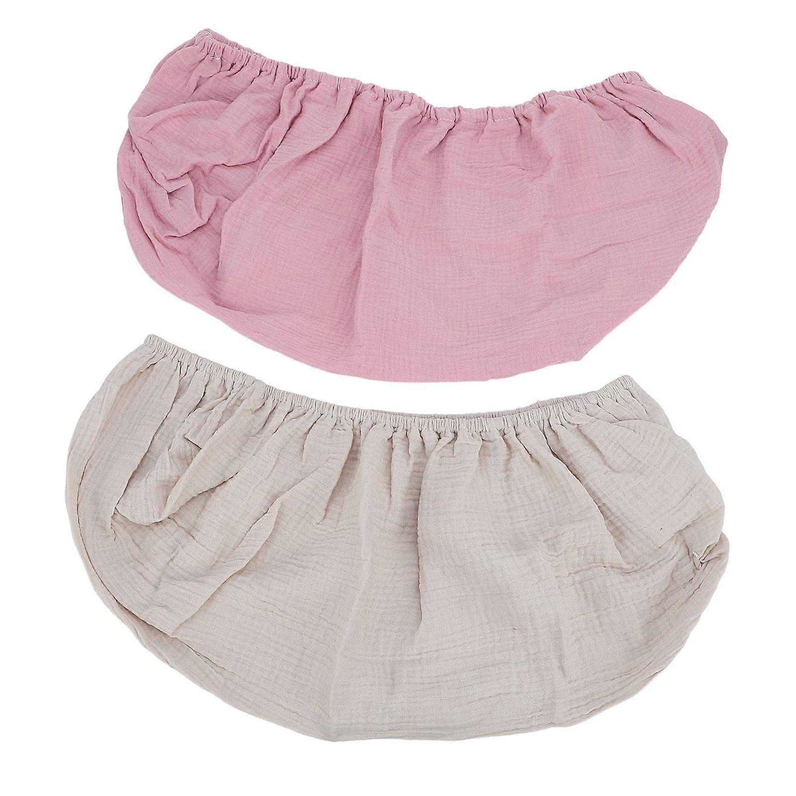 2pcs Soft Breathable Changing Pad Covers for Baby Diaper Changing Table, Solid Color Changing Pad Sheets in Pink and Apricot