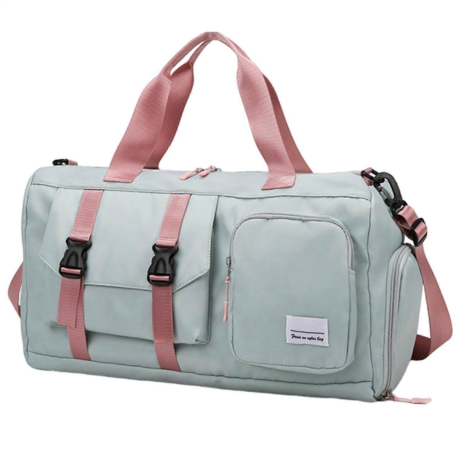 Fitness Duffel Bag - Large Green Oxford Cloth Gym Travel Bag with Wet Dry Separation for Weekend Carry