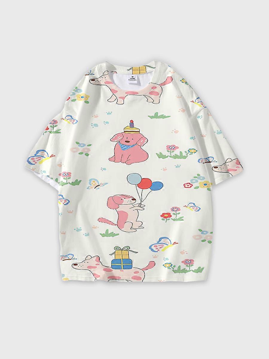 T-shirt round neck Pattern loose short sleeve P569