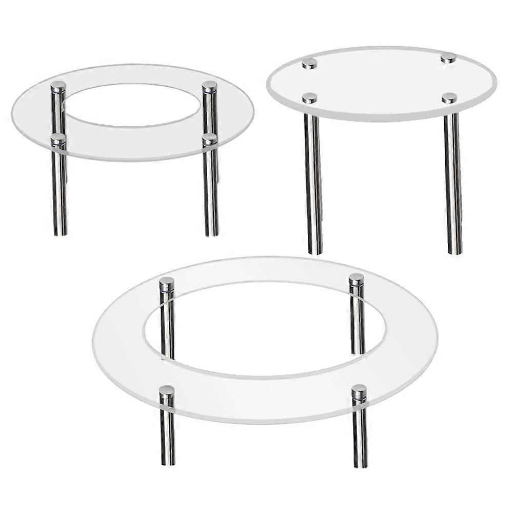 3pcs Acrylic and Metal Cake Display Stands for Cupcake Dessert Stand Black Color Space Saving