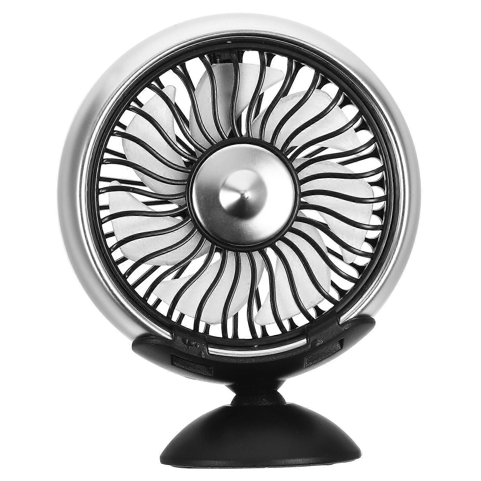 Portable Car Fan with Strong Wind for Dashboard Use ABS Material Silver Color Fits Various Scenes 4.5 Inch