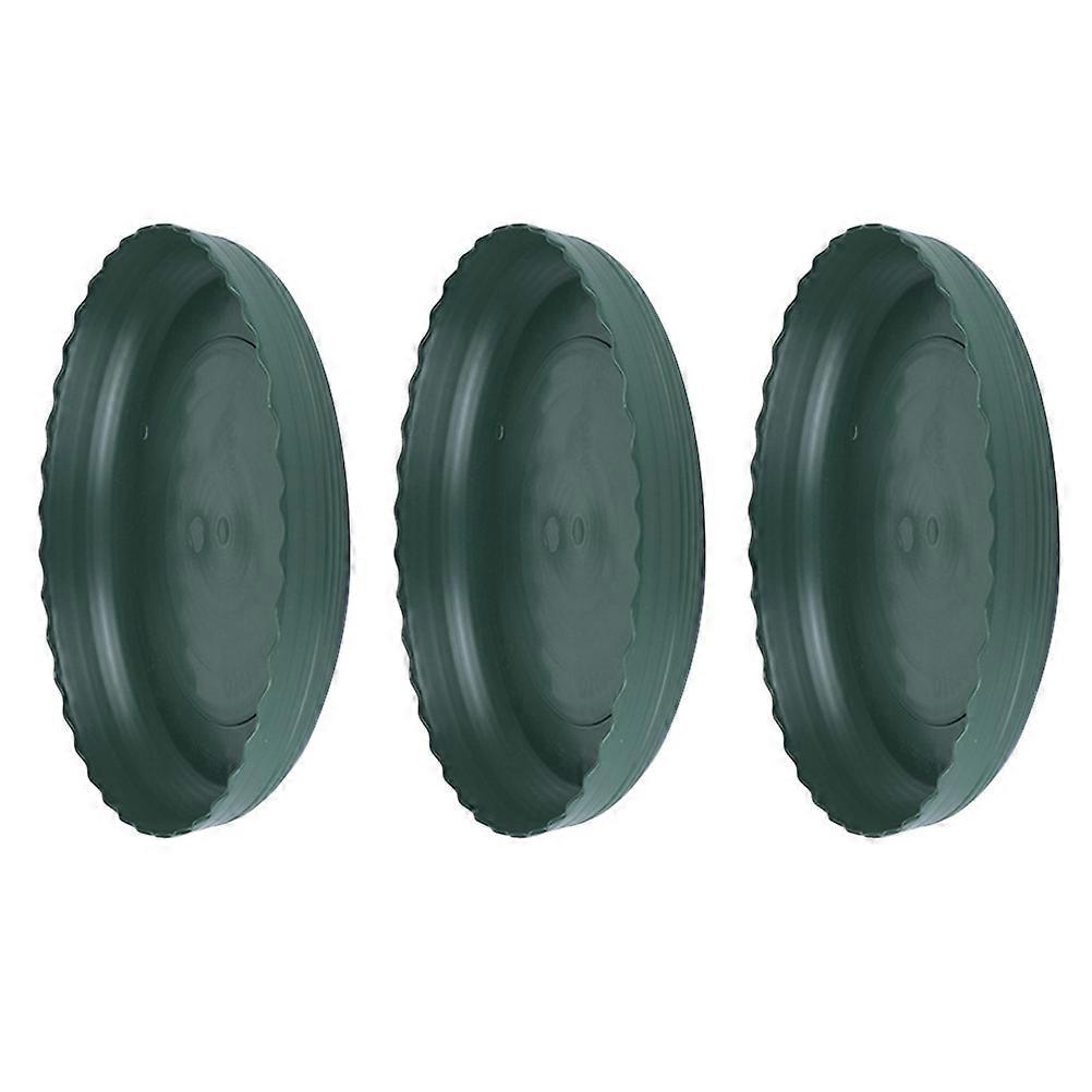Flower Pot Bottom Tray Plastic Material Maintain Moisture Levels 3Pcs