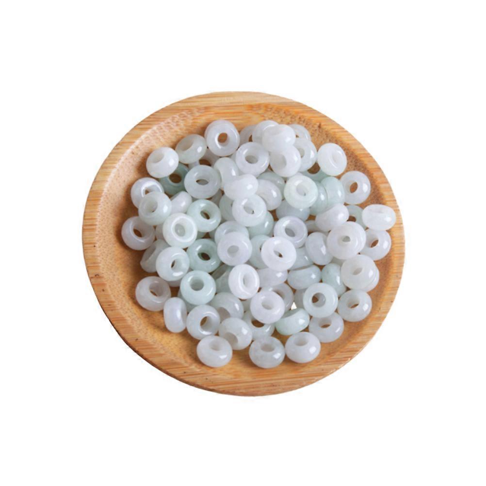 20Pcs Natural Jade Round Beads Jewelry Making DIY For Craft Enthusiasts Approx 0.8X0.4X0.4Cm Random Color