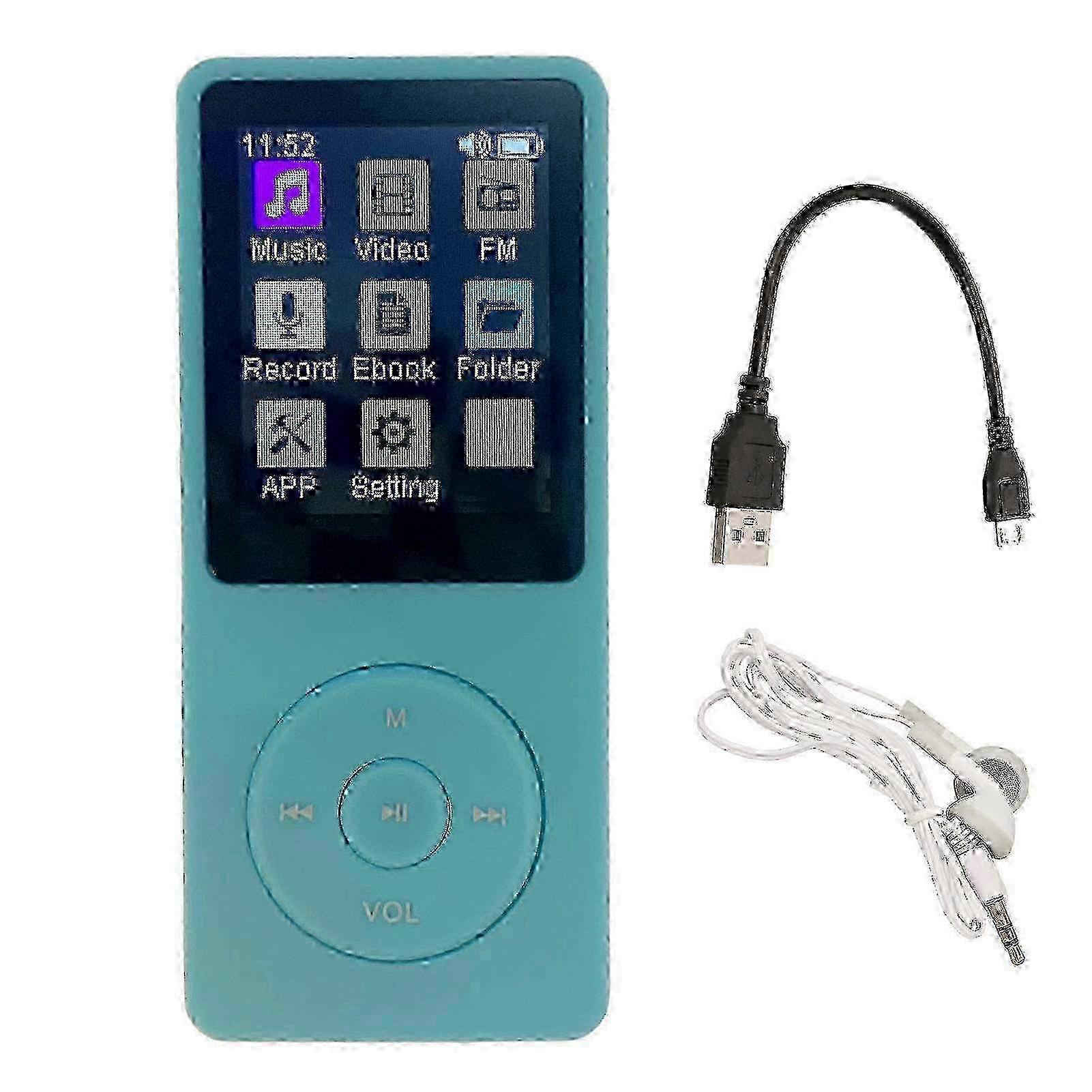 Ultra-Thin Portable MP4 Player with 1.8 Inch LCD Screen - Multimedia Music Player Support for Small Memory Cards & Accessories in Blue