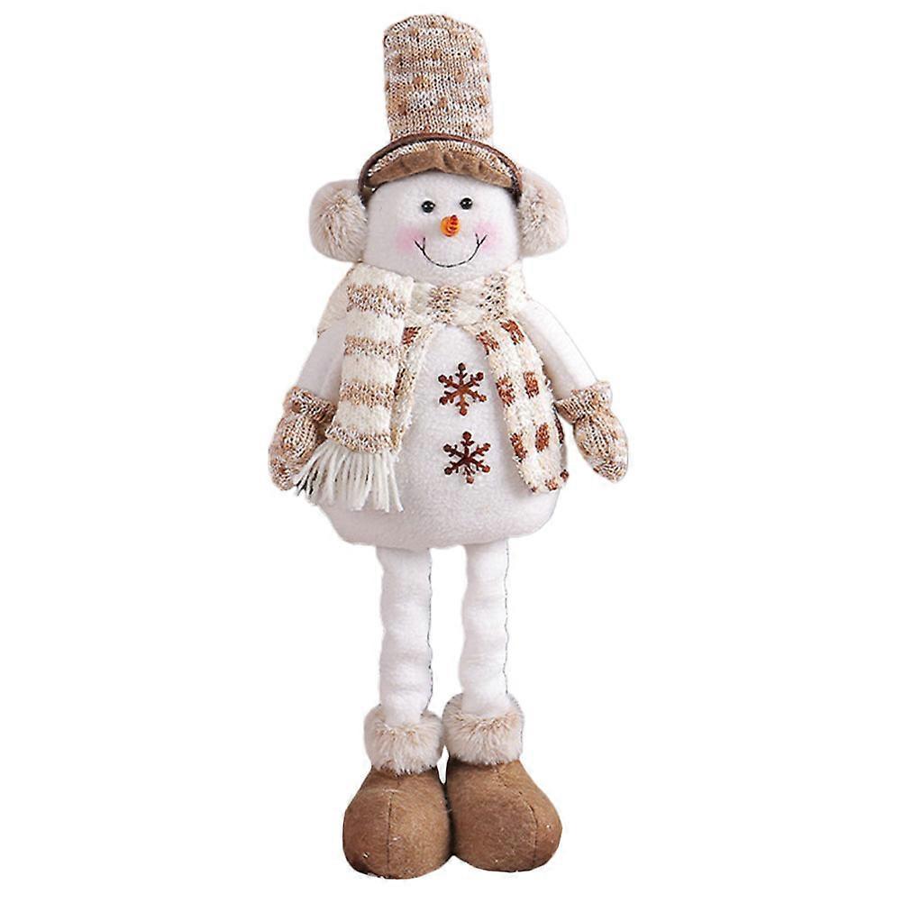 Stretchable Plush Snowman Doll – Christmas Ornament, Tabletop Decoration for Holiday, Home, Bar, and Shop Festive Display