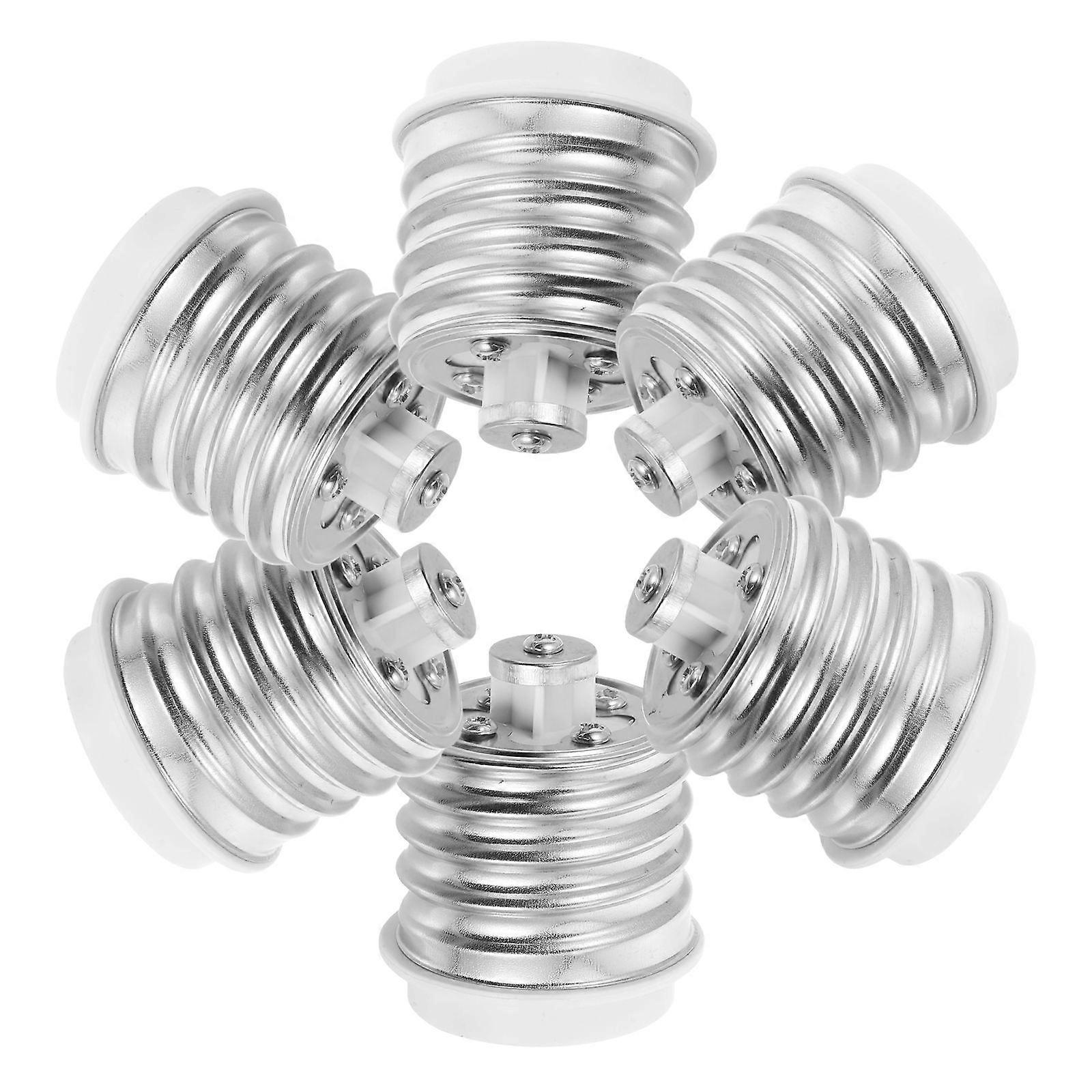 E40 to E27 Socket Adapter for Bulb Use Made of Metal and Durable Versatile Conversion 6 Pieces