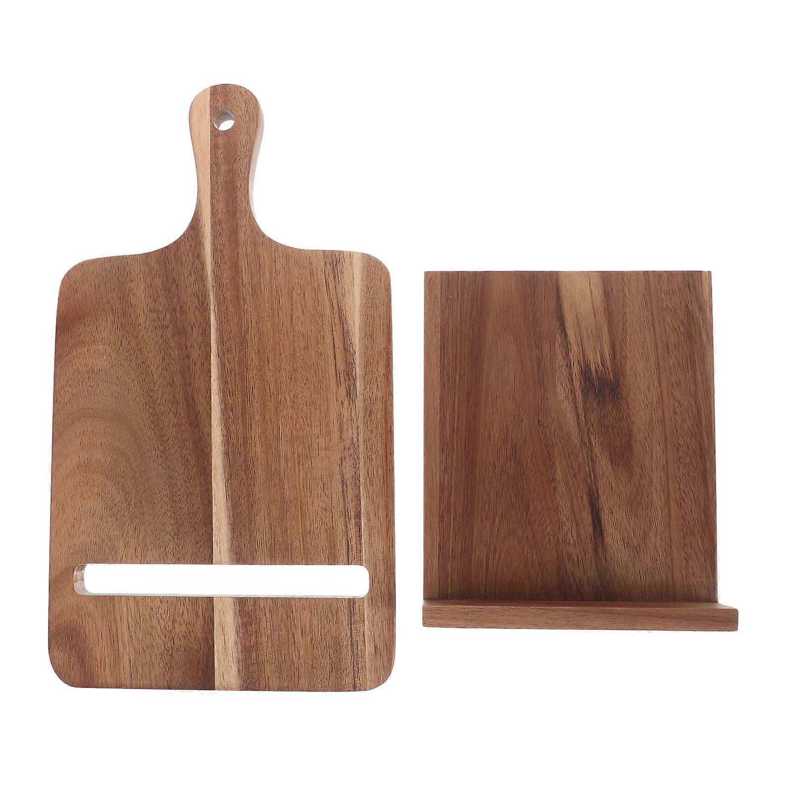 Wood Cookbook Stand Recipe Holder for Kitchen Counter Wall Mounted Menu Display Rack 1 Set Elegant Wooden Display Rack for Table