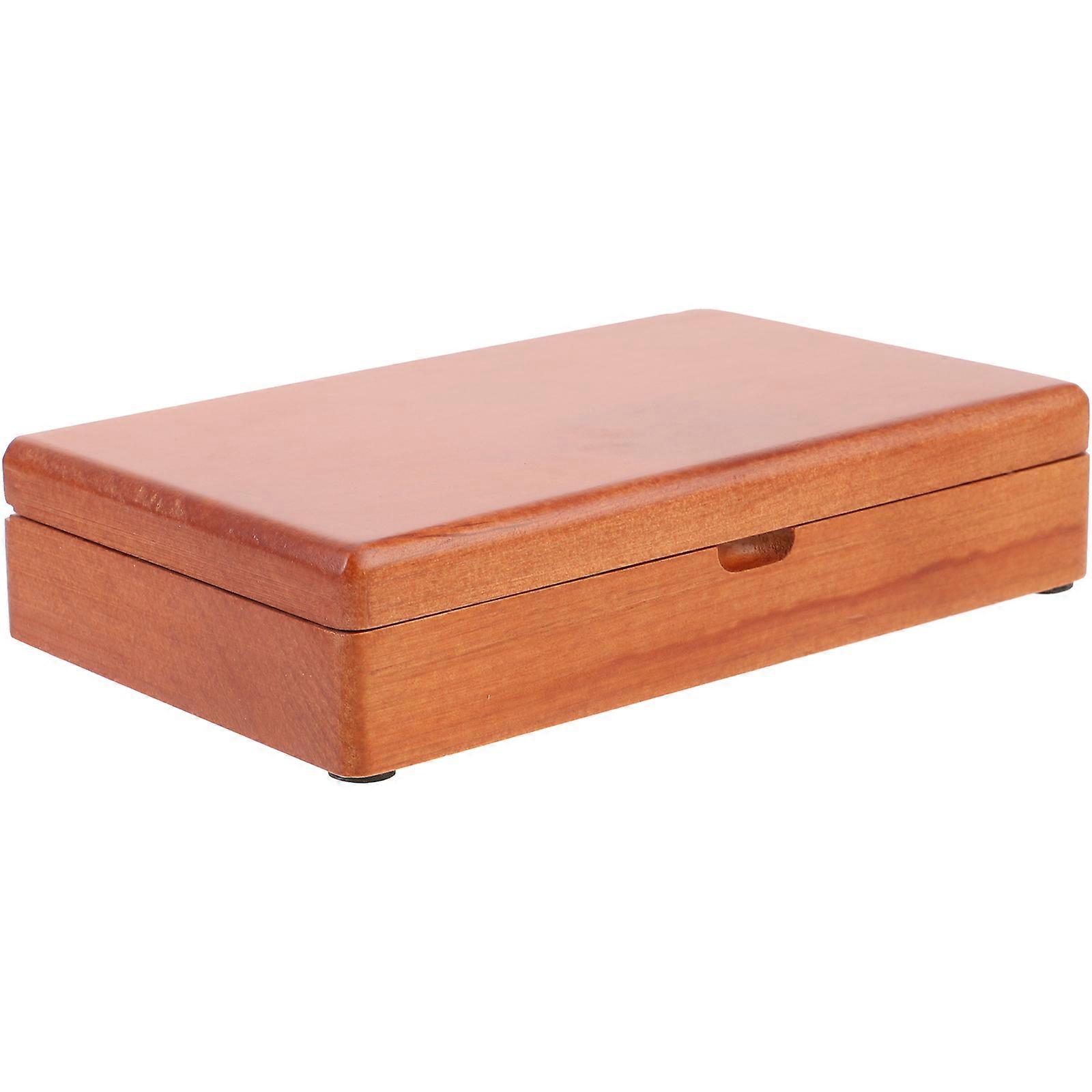 Wooden Stamp Box for Storage with Spacious Interior and Smooth Touch Light Brown