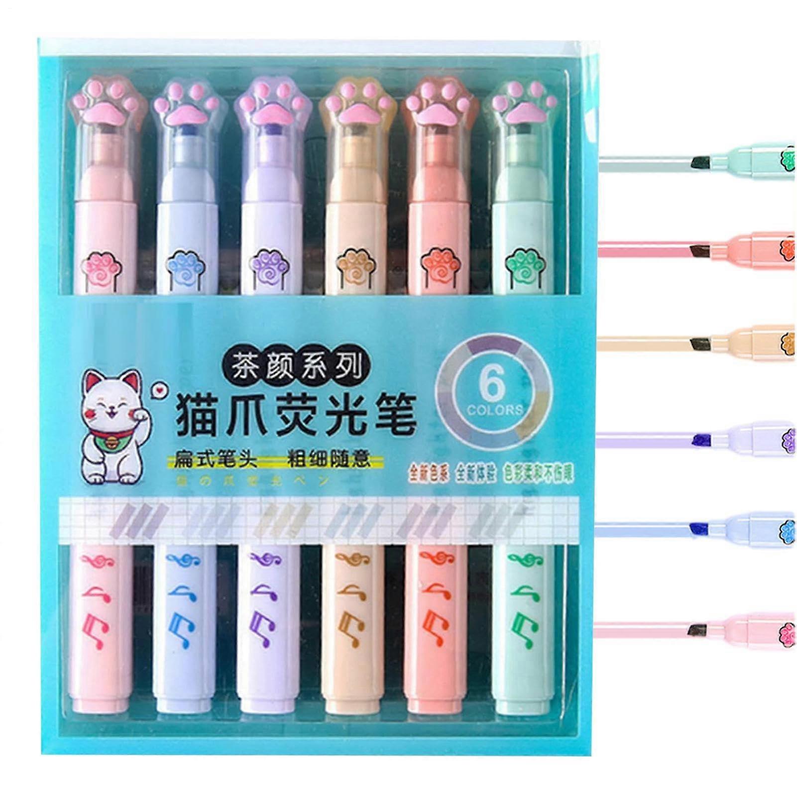 Textmarker Highlighter Set – Cute Fiber Tip Markers for Scrapbooking, Card Making, and Festival Use, Assorted Colors