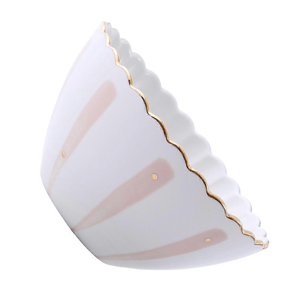 1pc Ceramic Lace Salad Bowl Dessert Bowl Fruit Bowl Lace Dish Pan for Home Use