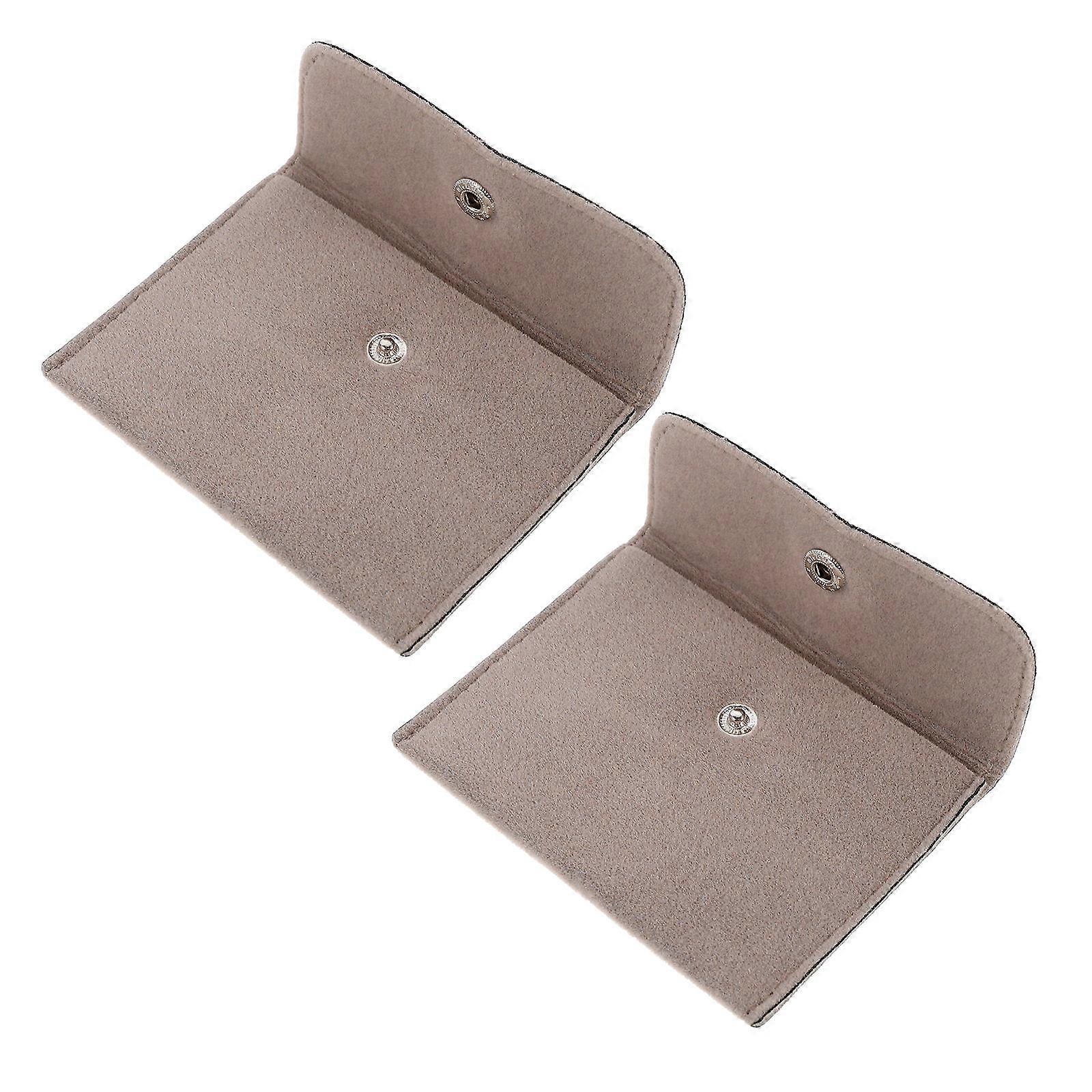 Rectangular Jewelry Organizer Pouch 2Pcs Durable Cloth Wraps for Receptions and Special Occasions