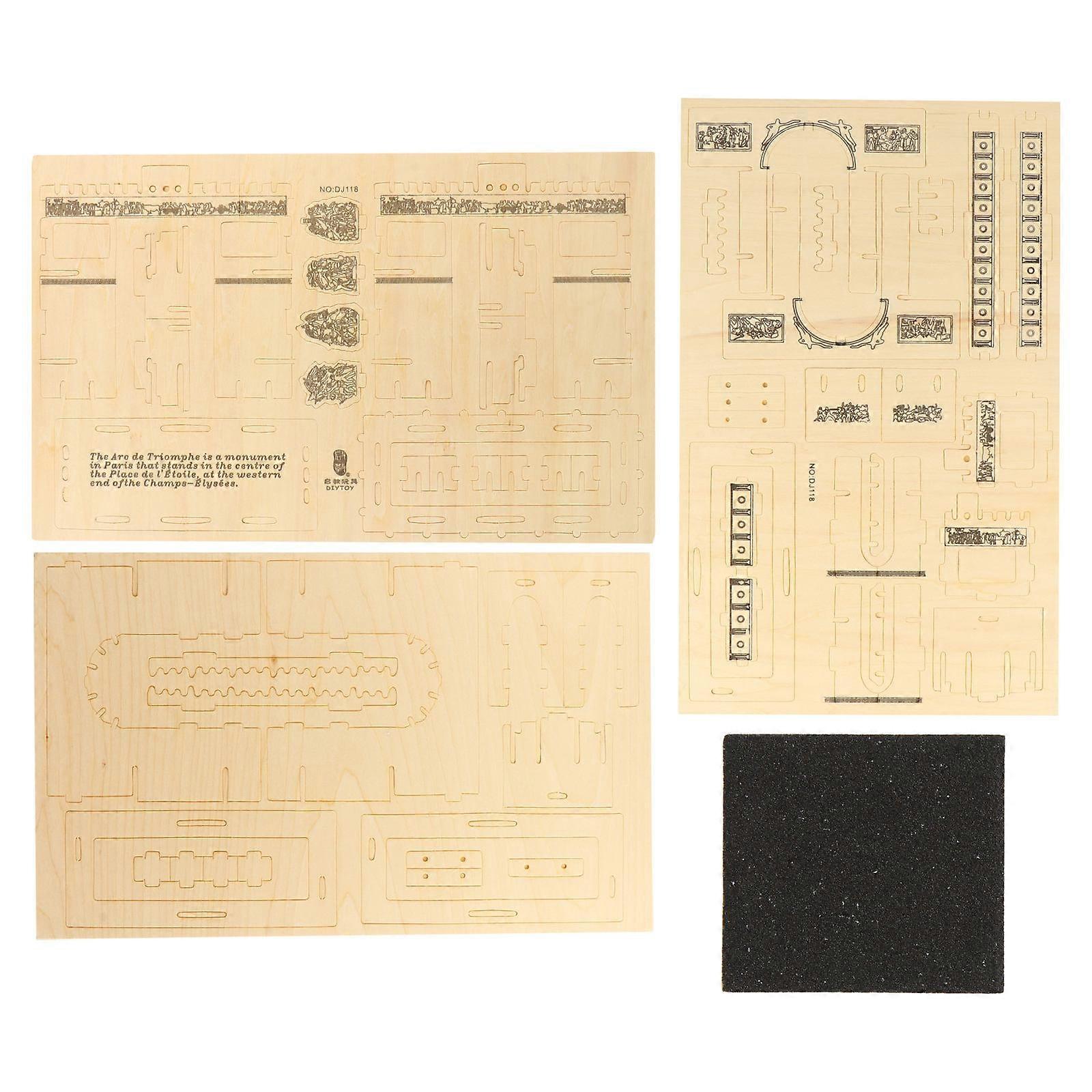 Building Architecture Model Triumphal Arch Puzzle Toy For Parents And Children Interaction 7.47X7.07X2.75 Inch Wood Material 1 Set