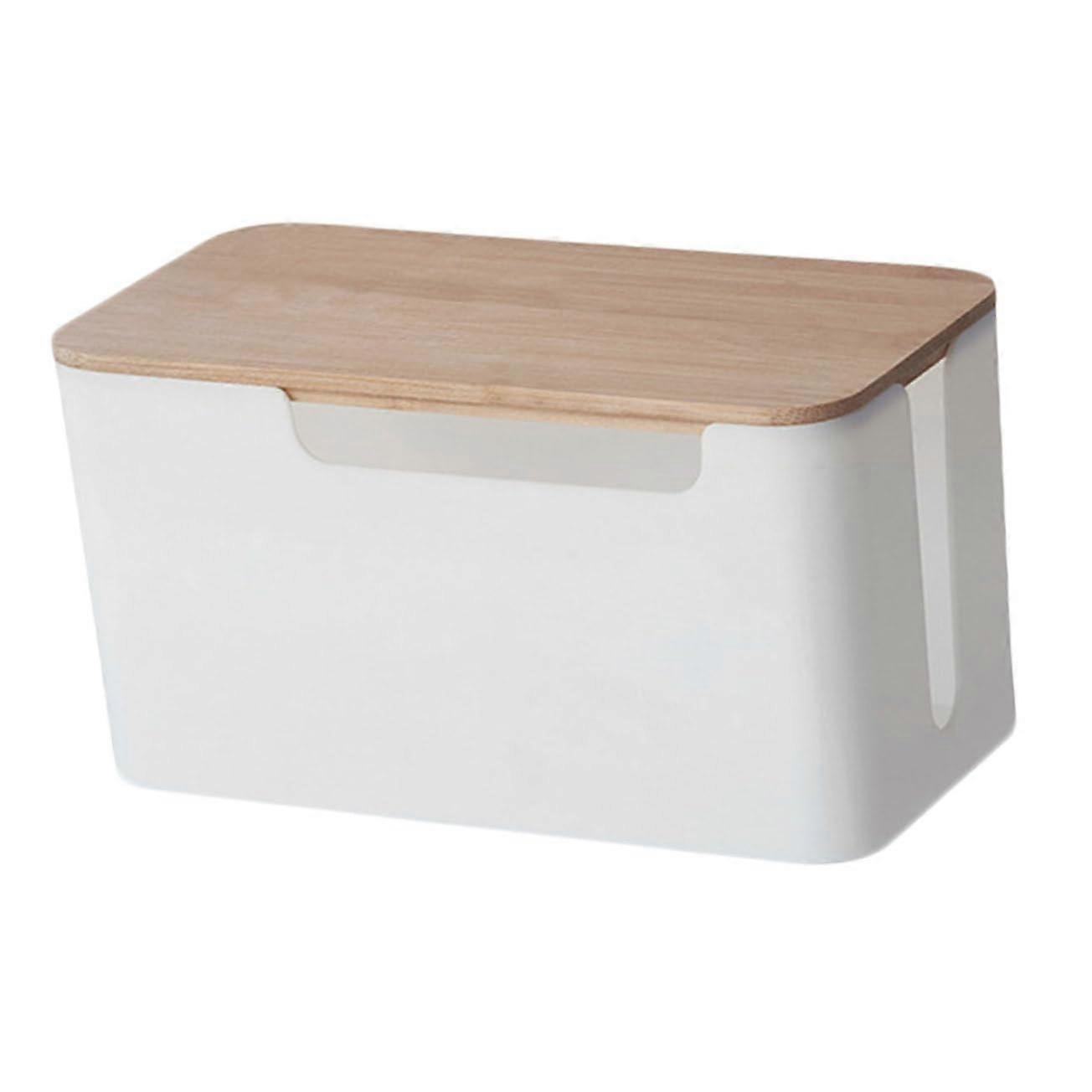 Cable Organiser Box for Sockets - Large Cable Storage Box, Tidy Power Cable Management Hub, Durable Plastic, Black