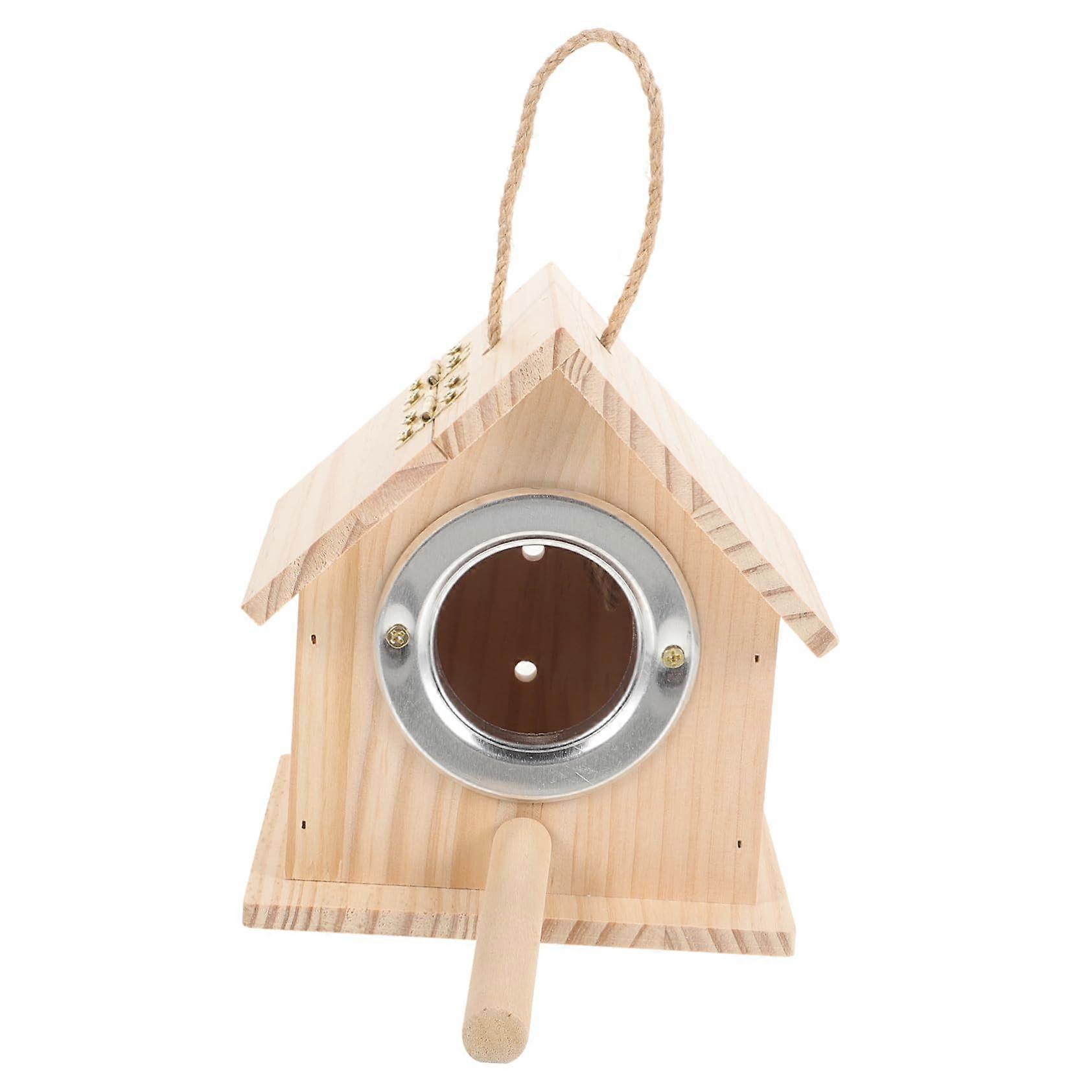 Wooden Parakeet Nesting Box for Weather-Resistant Parrots, Easy to Install for Garden and Outdoor Use