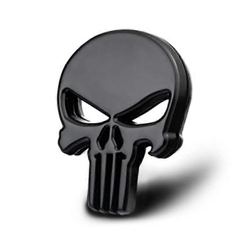 Car Emblem Punisher Skull 3D Metal Sticker for Black Motorcycle Cars - Durable Tuning Accessory for Vehicle Customization