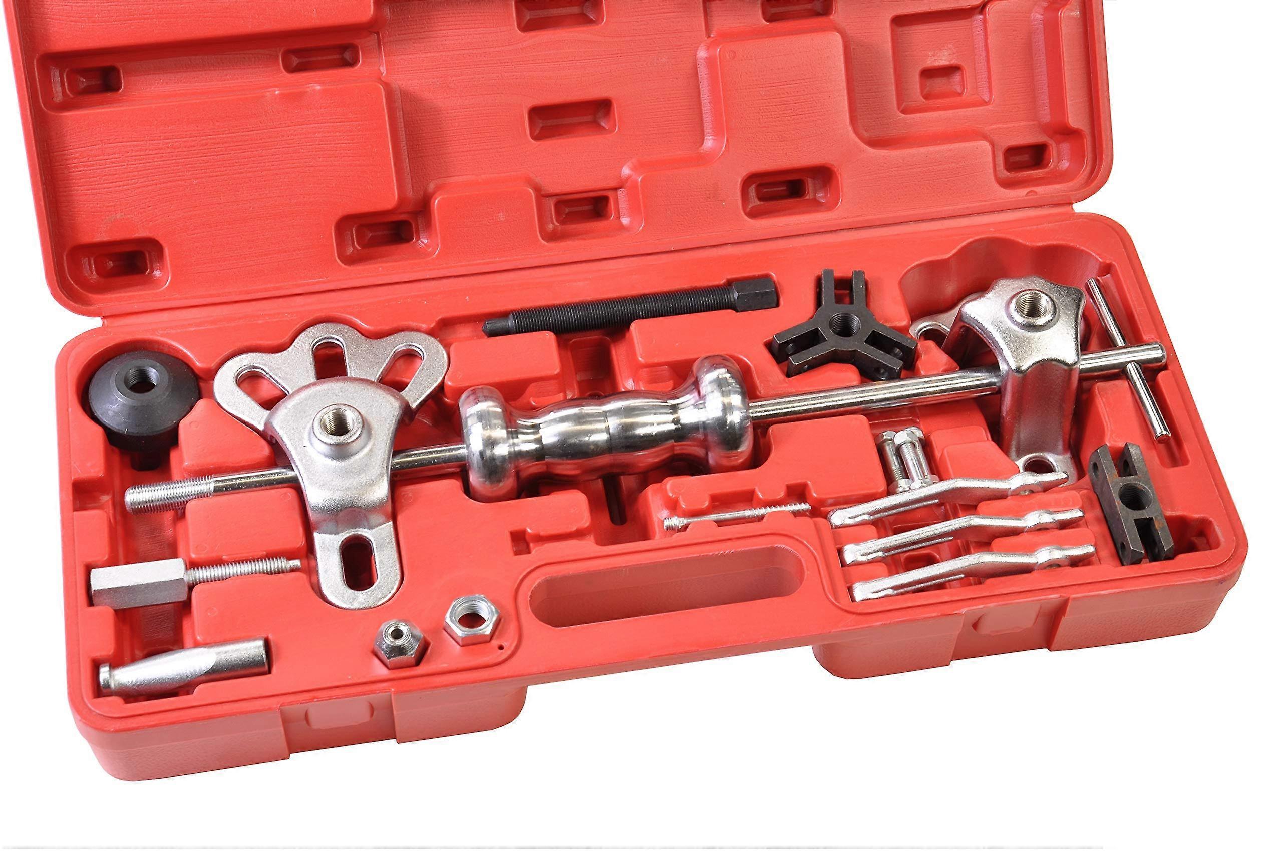 Universal slide hammer puller for wheel bearings and wheel hubs