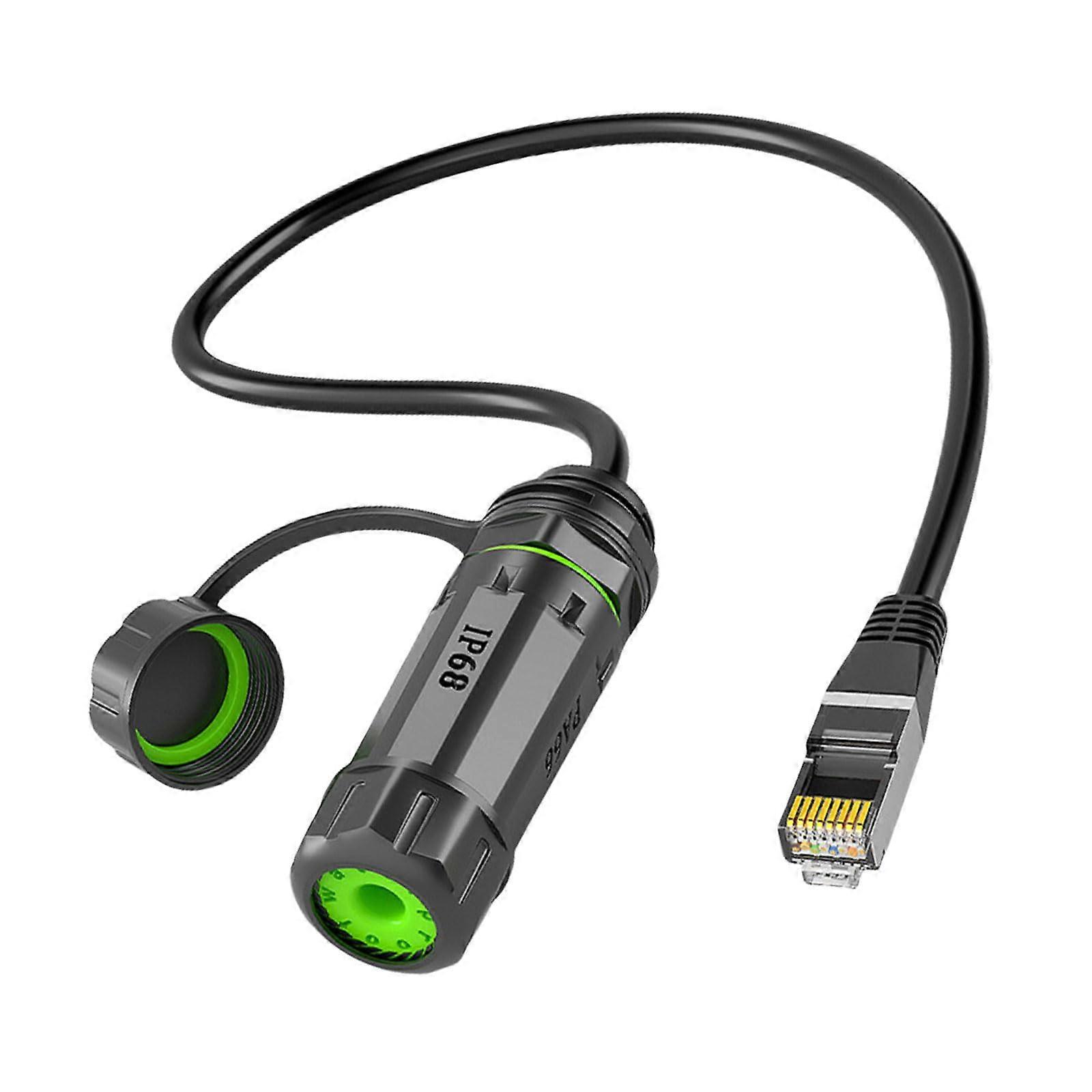 High-Speed RJ45 Ethernet Connector, IP68 Waterproof, 50 cm RJ45 Coupler for Stable Data Transmission and Easy Installation