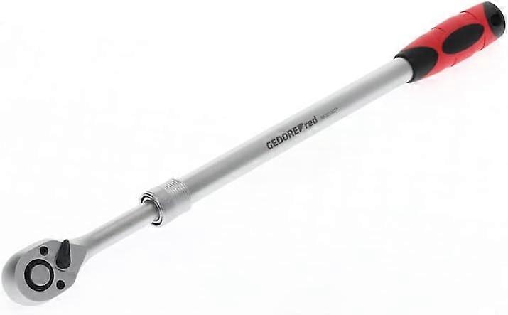 Red Telescopic Ratchet with Release Button, 1/2", Red/Black